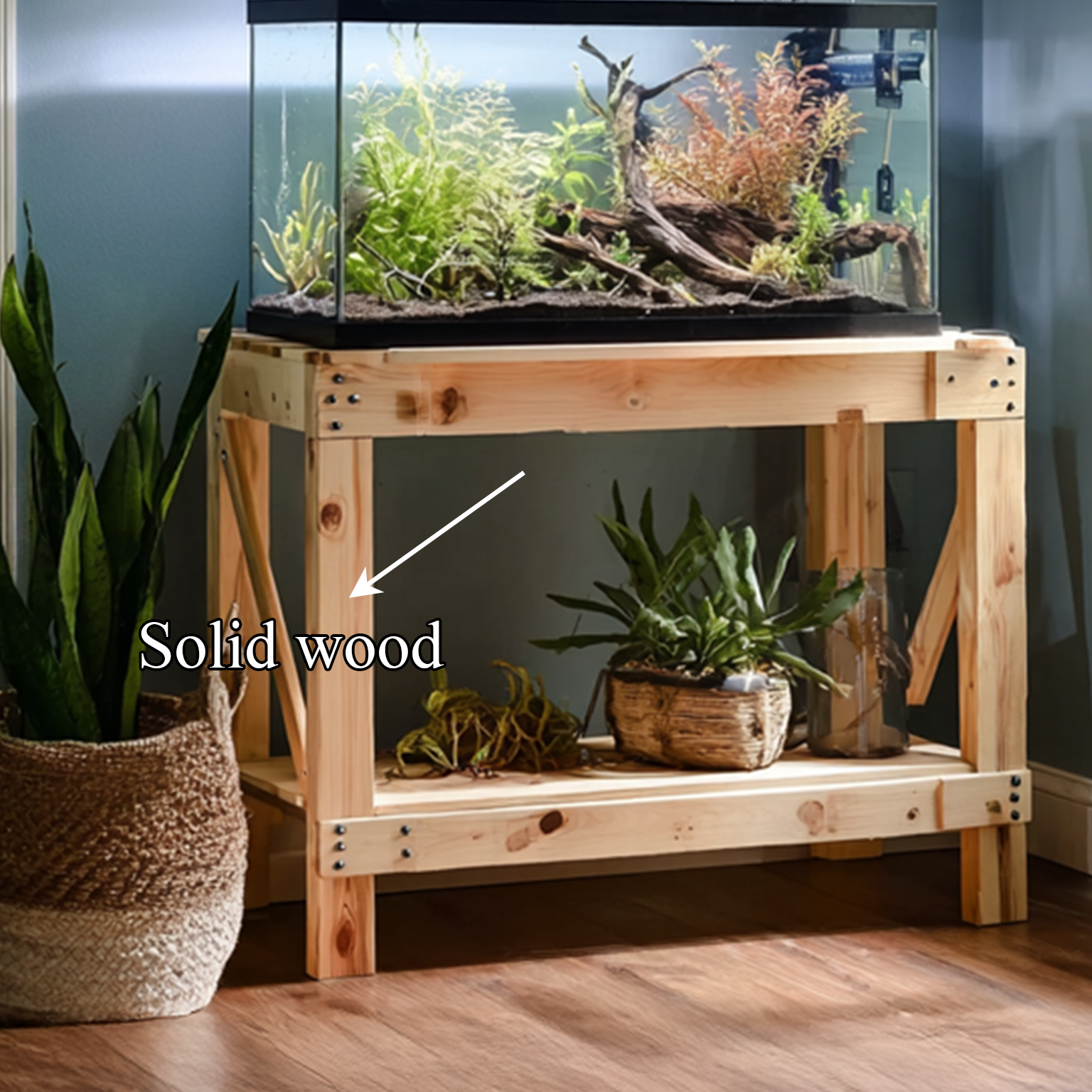 Rustic Aquarium Stand Living Room Or Office SINLSAWT009