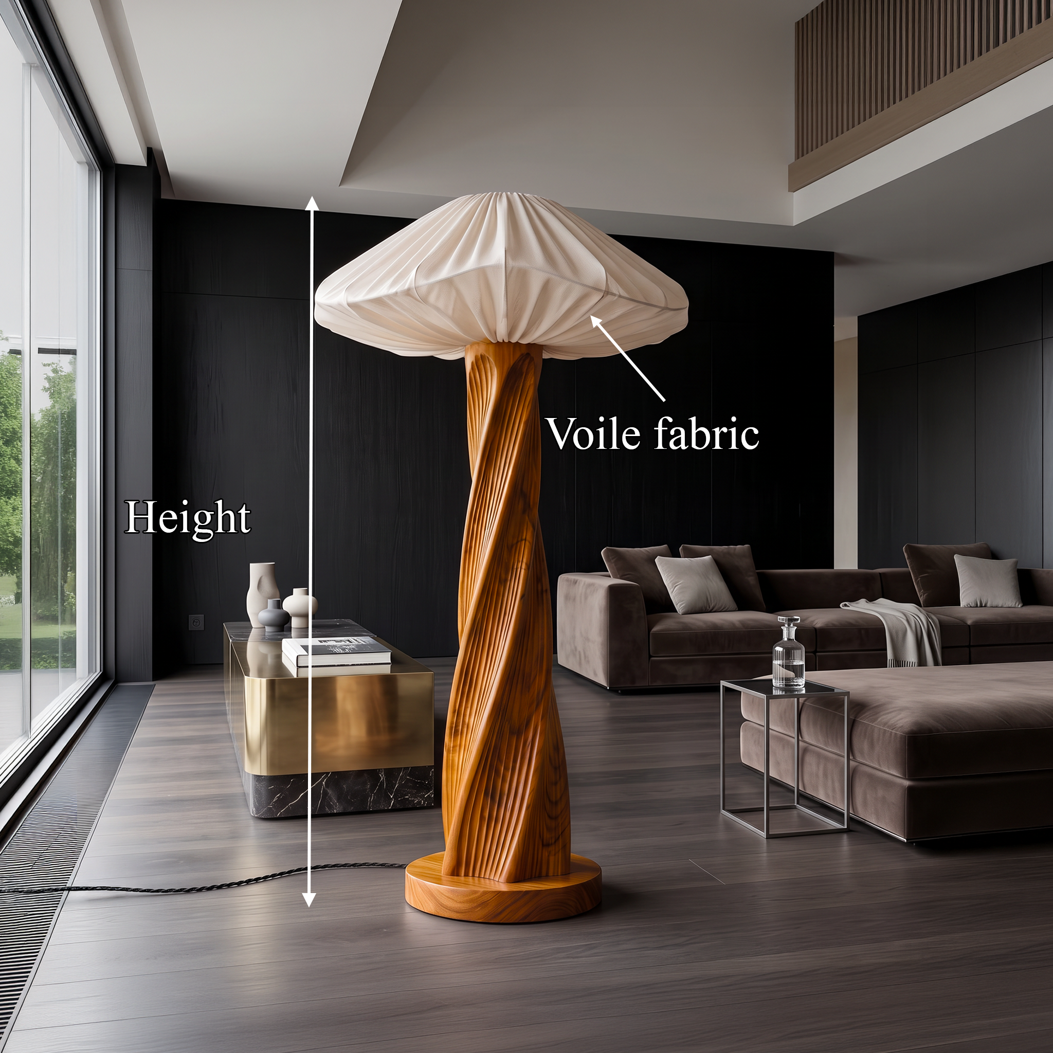 Rustic Mushroom Floor Lamp Twisted Tree Trunk Living Room SINLSAFLP135