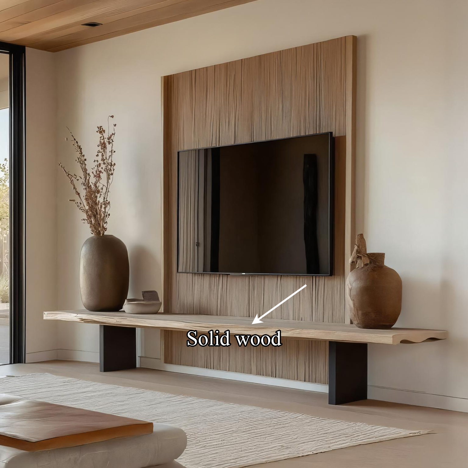 Rustic TV Console Live Edge Living Room SINLSACS110