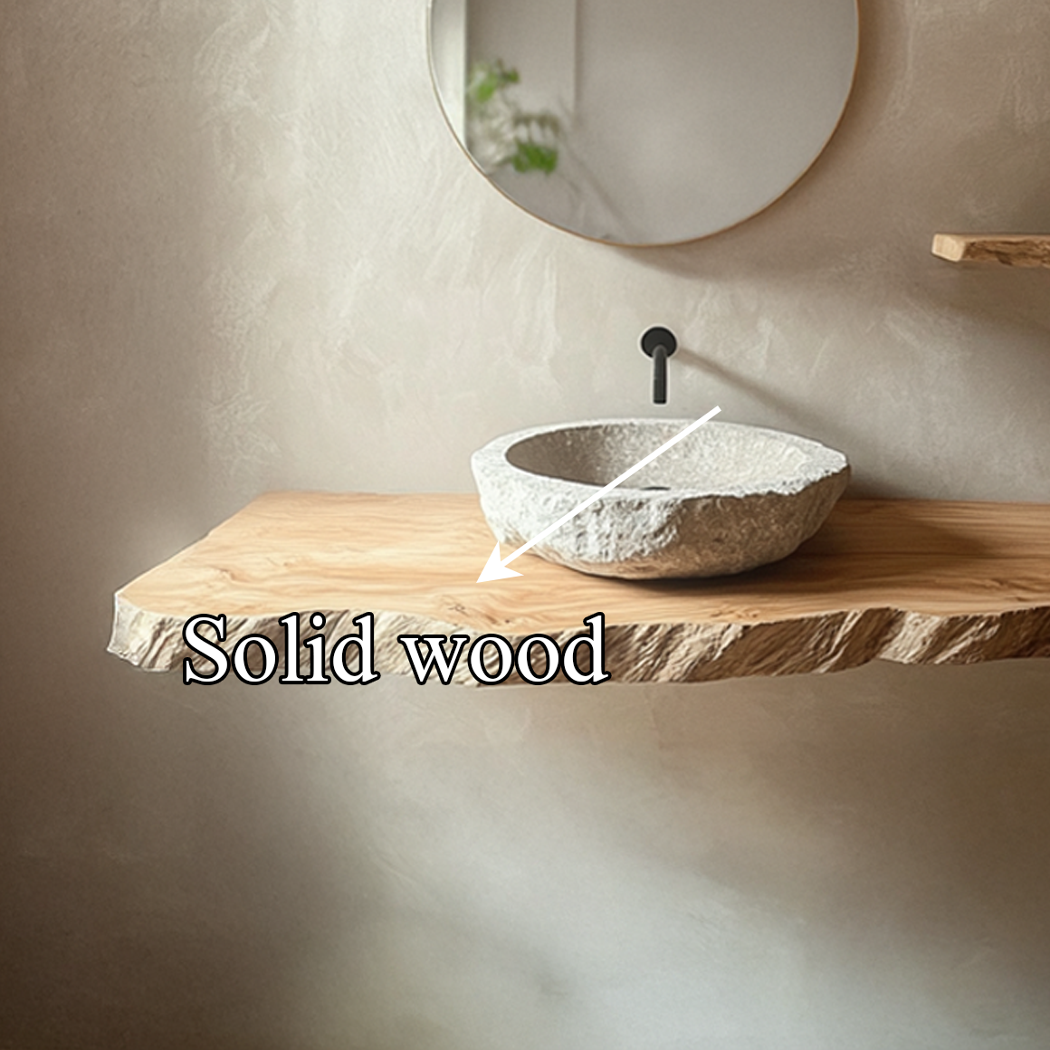 Rustic Shelf Natural Edge Vanity Bathroom SINLSABRV173