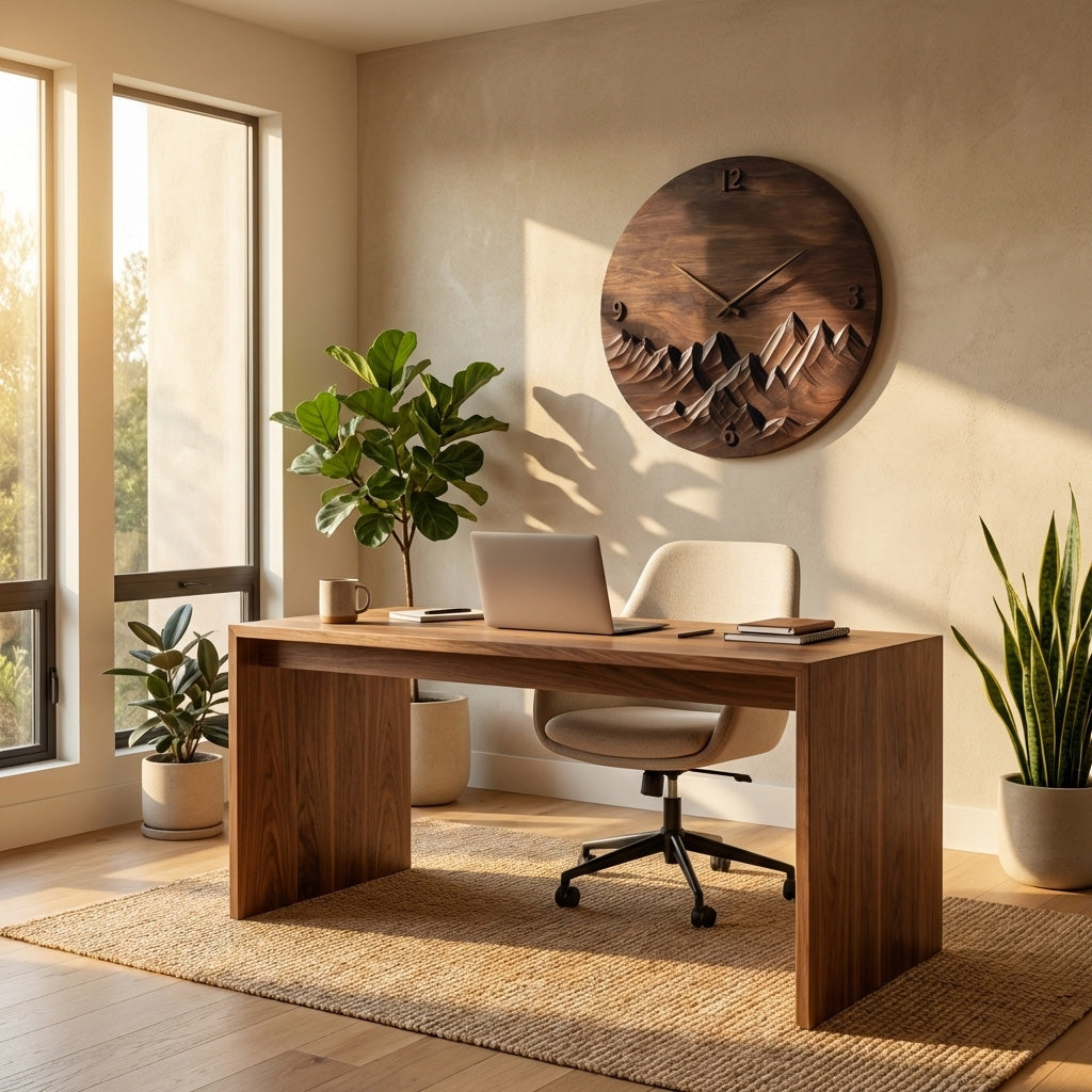 Modern Wall Clock Mountain Landscape For Living Room RTTHHNWAC017