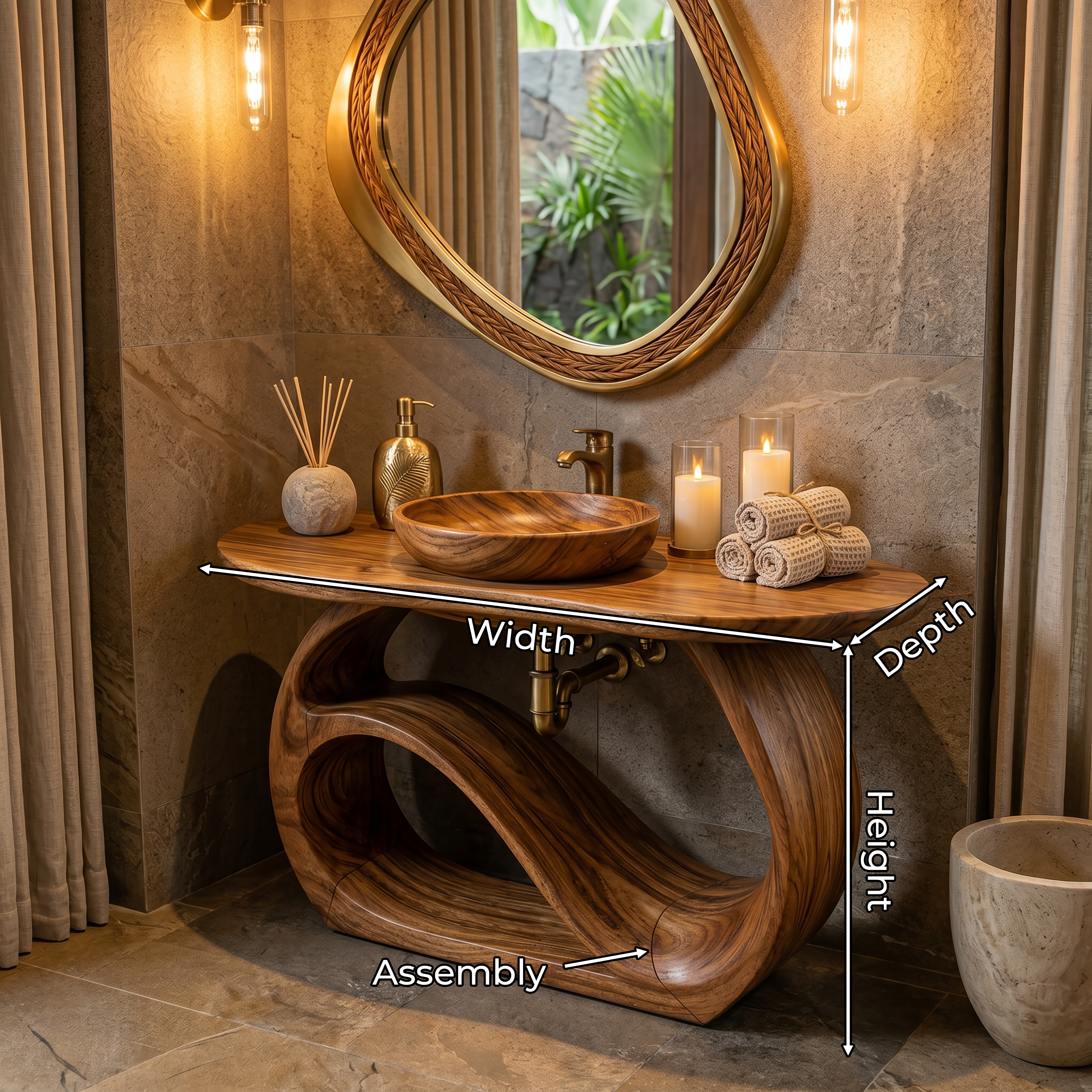 Double Sink Wooden Bathroom Cabinet For Luxury Bathroom SILDTTRBRV156