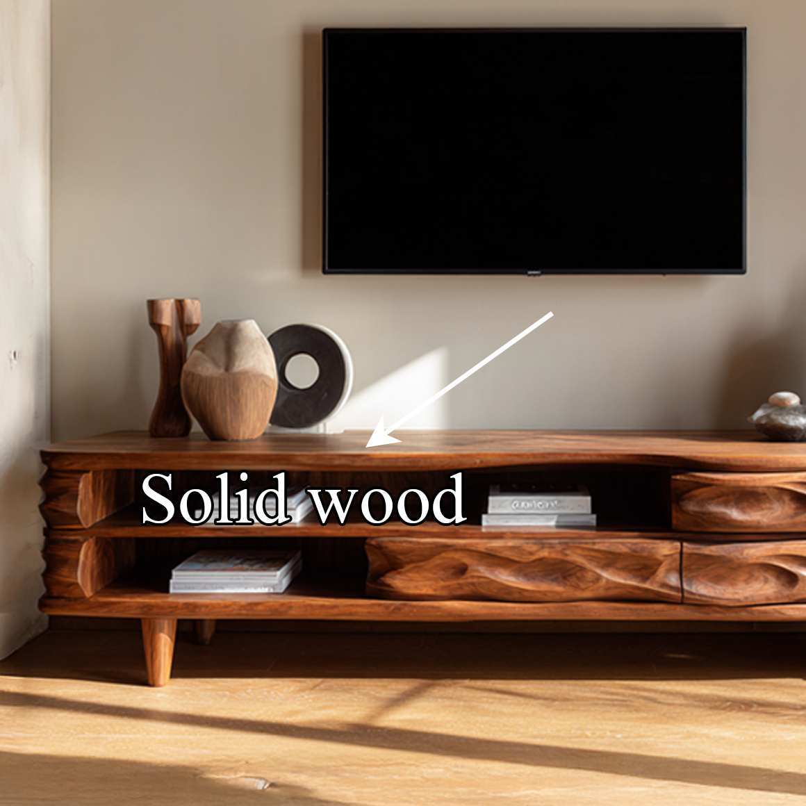 Mid Century Sculpted TV Stand Living Room SINLSASC232