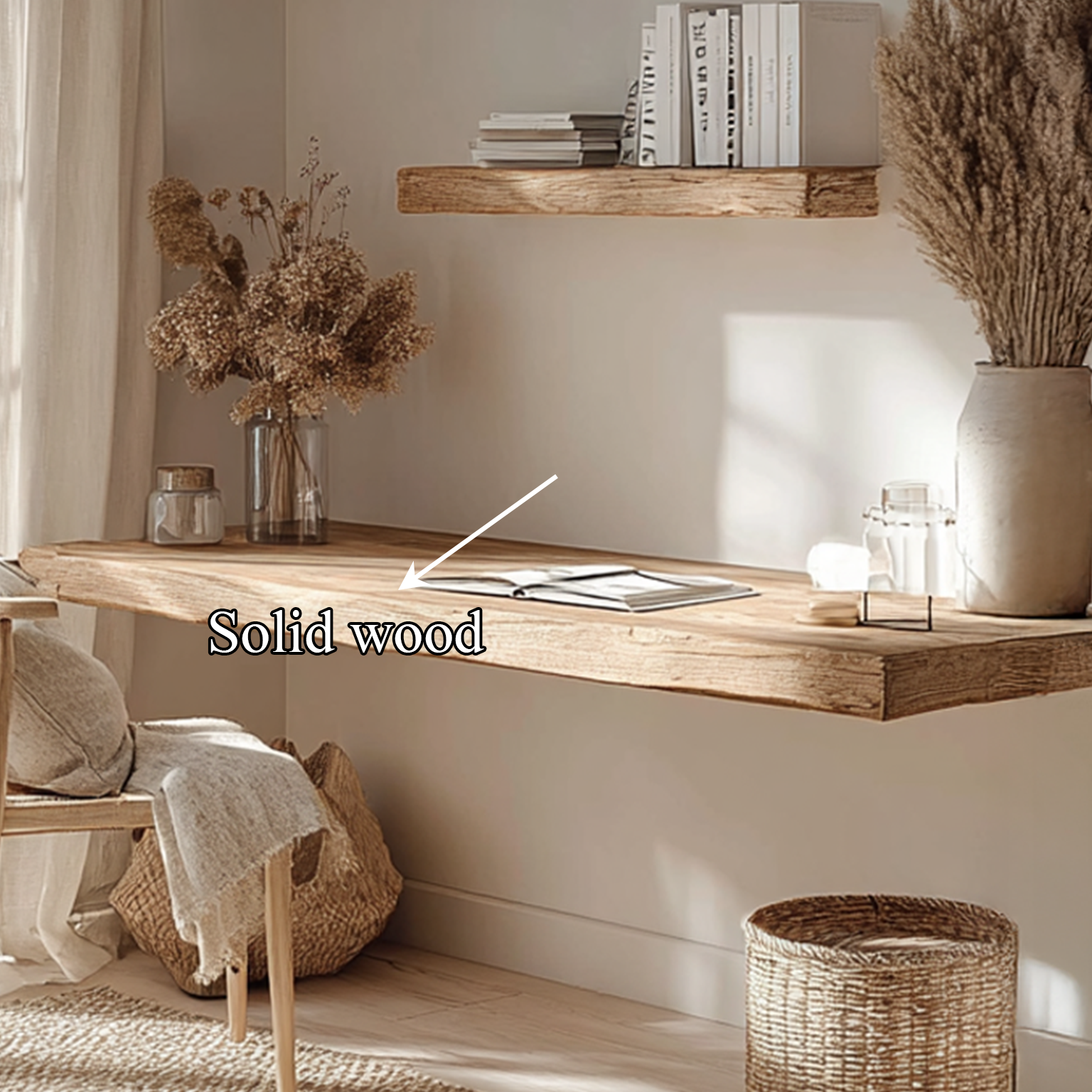 Mid Century Floating Desk Living Bedroom SINLSAFL088