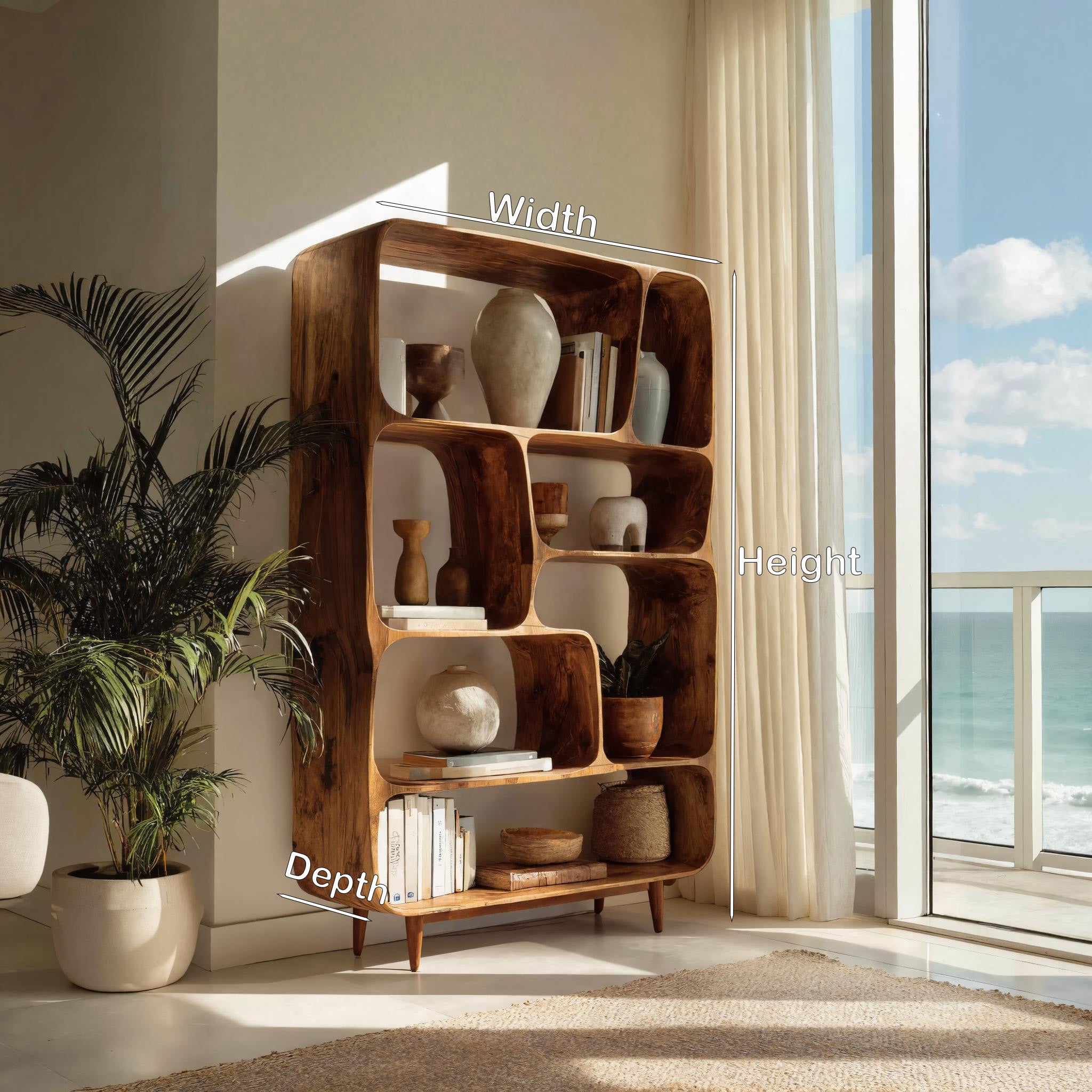 Mid Century Wood Bookshelf For Home Interiors RTTHHNBS135