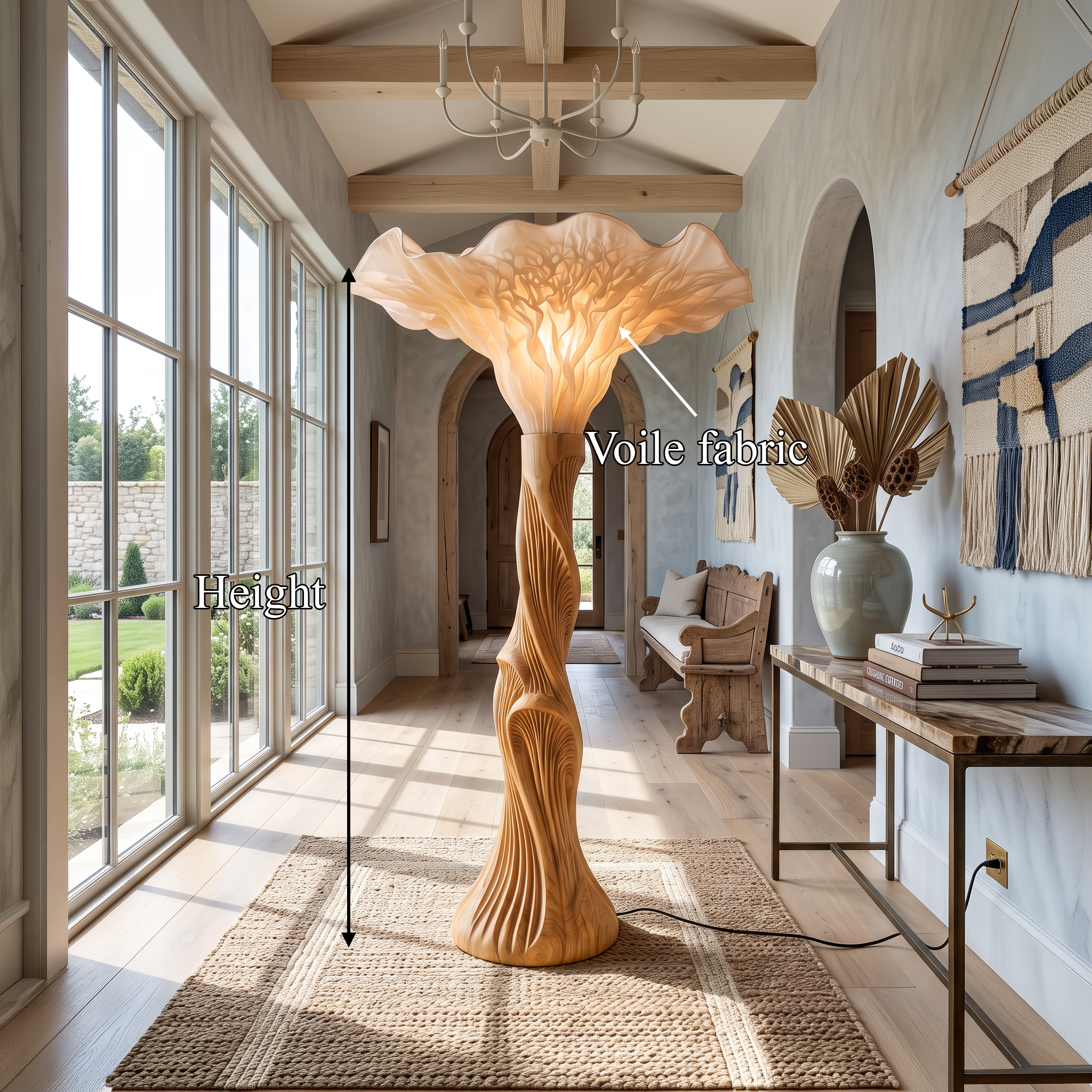 Boho Floor Lamp Blooming Mushroom Shade Reading Nook SINLSAFLP138