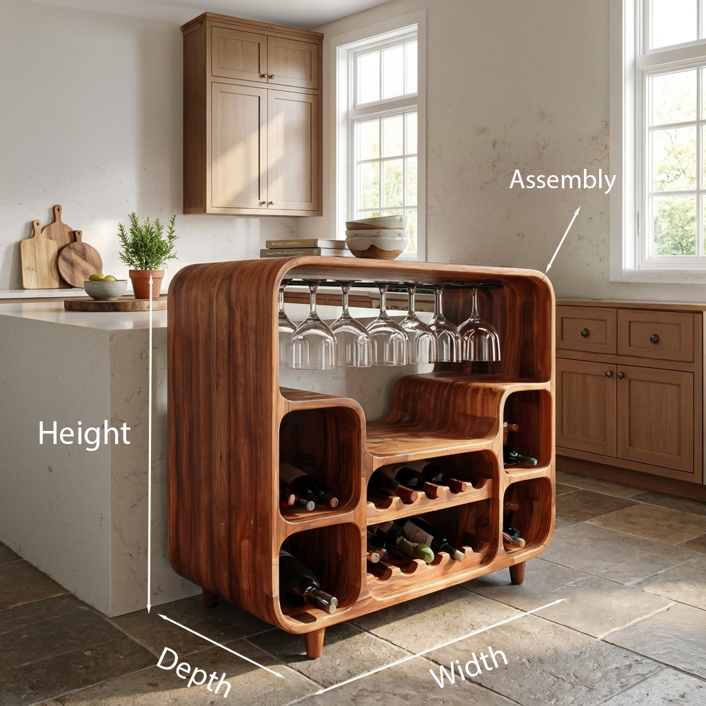 Modern Wine Cabinet With Open Bottle Display For Home Bar RTTHTTBCA041