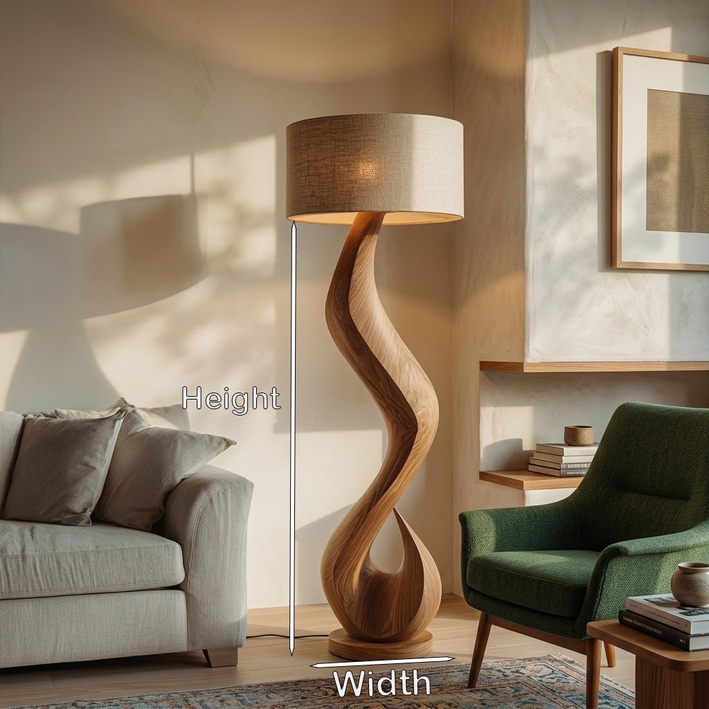 Modern Floor Lamp With Flowing Form For Living Room Corner RTTHHNLAM075