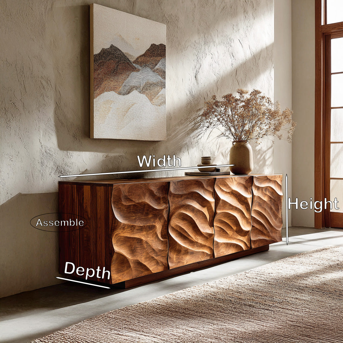 Artistic Carved Wooden Cabinet For Luxury Living Room RTTHHNSD043