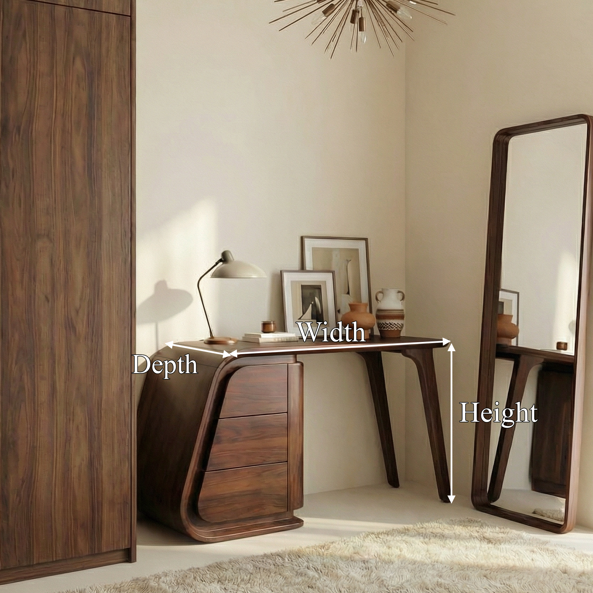 Modern Makeup Vanity Desk With Drawers For Bedroom SINLSABDT061