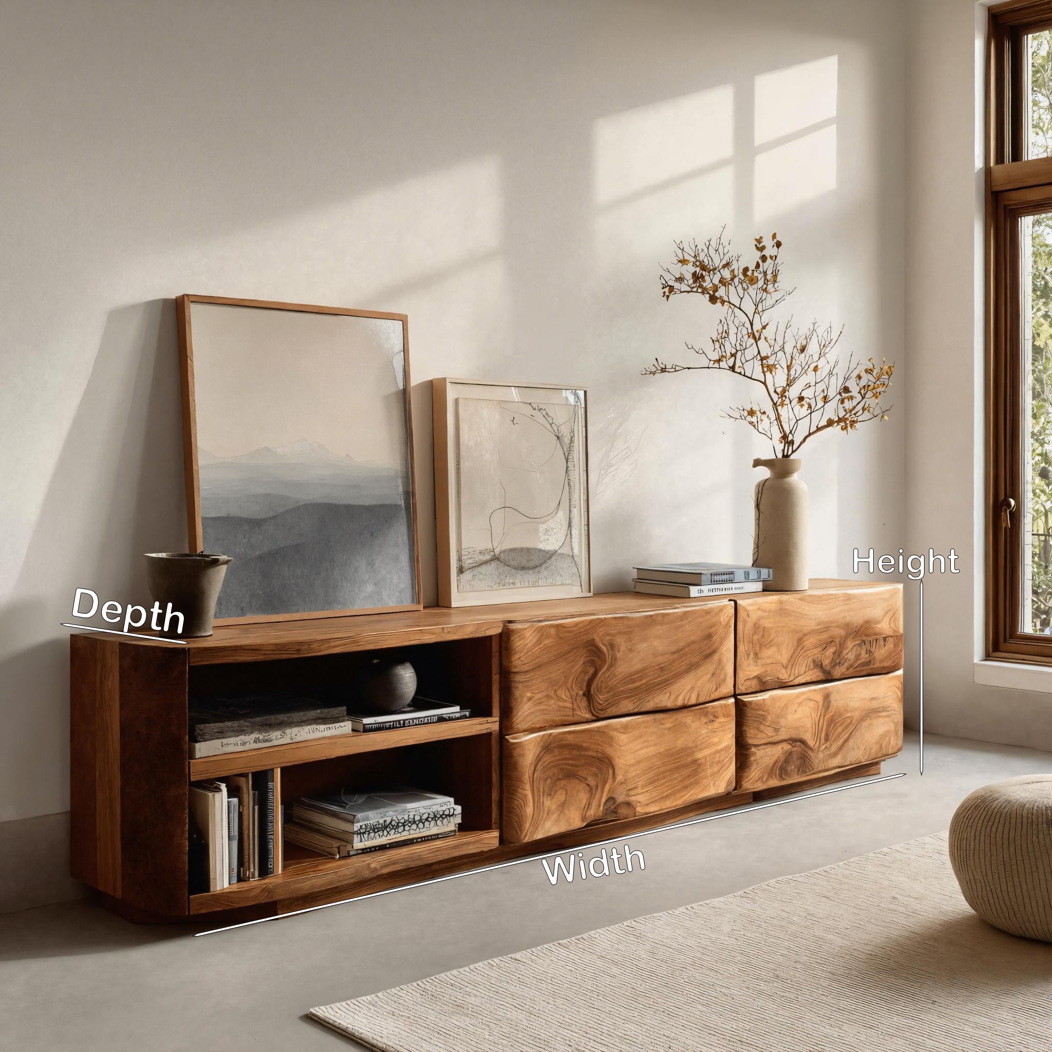 Quiet Luxury Low Sideboard Console For Living Room RTTHHNSD021