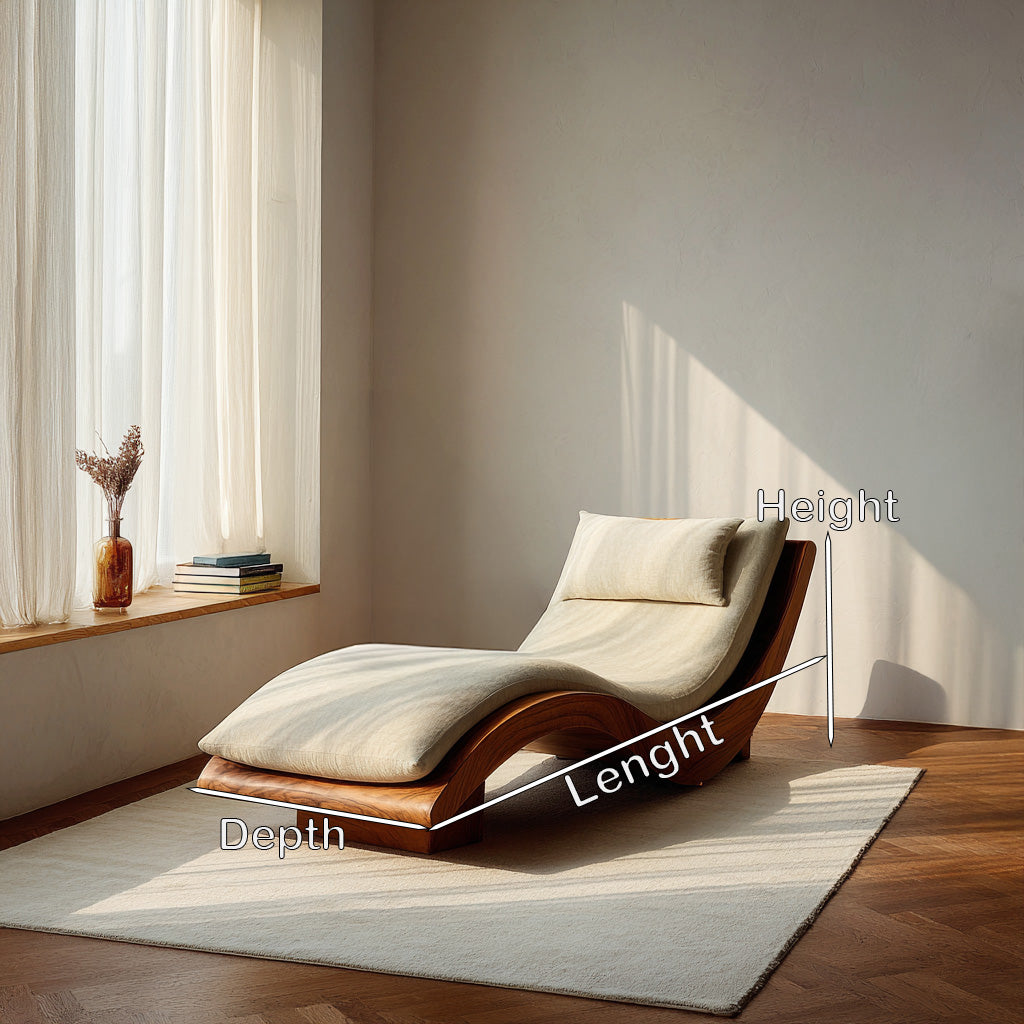 Minimalist Natural Wood Lounge Chair For Bedroom Decor RTTHHNSFA032