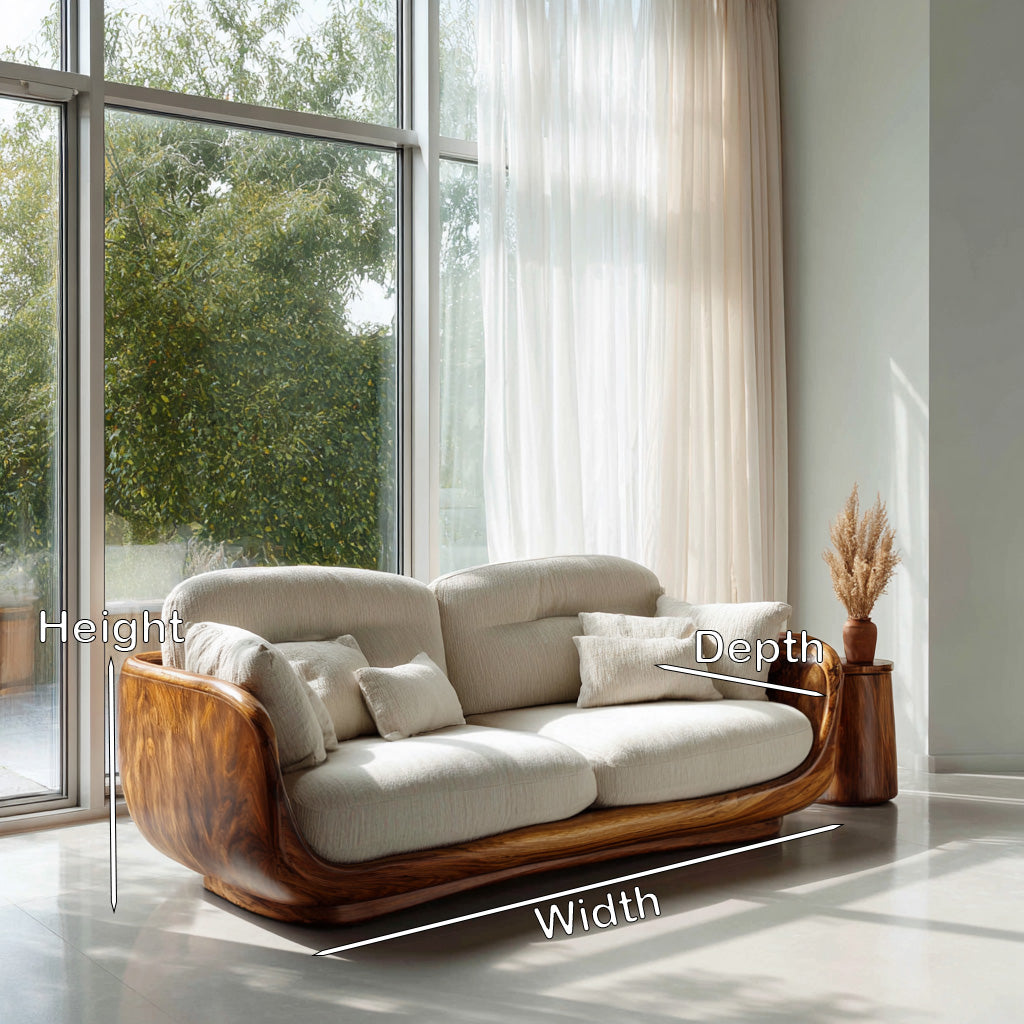 Organic Wooden Sofa With Rounded Edges For Living Room RTTHHNSFA043