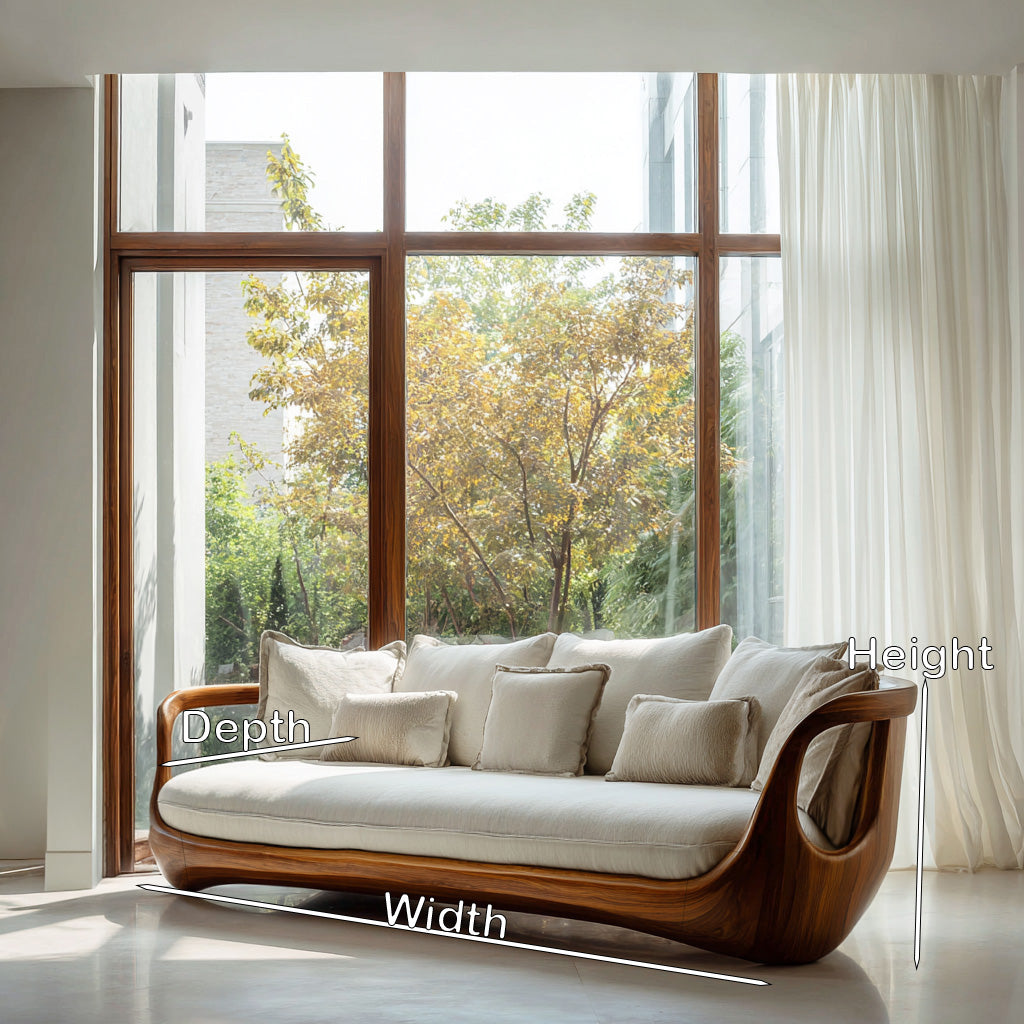 Organic Modern Sculptural Wooden Sofa For Living Room RTTHHNSFA046