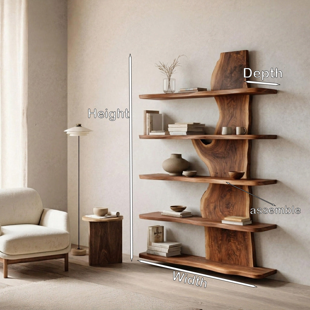 Handcrafted Natural Wood Standing Shelf For Home Storage RTTHHNSS019