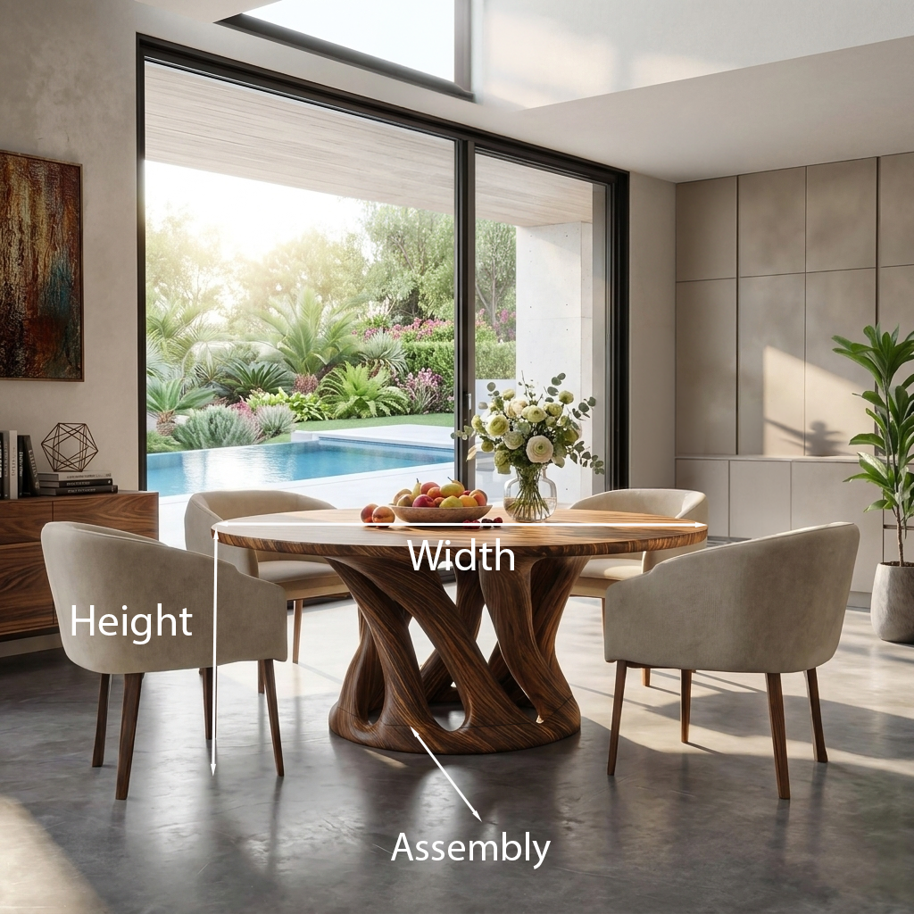 Sculptural Round Dining Table For Contemporary Interior RTTHTTDN030