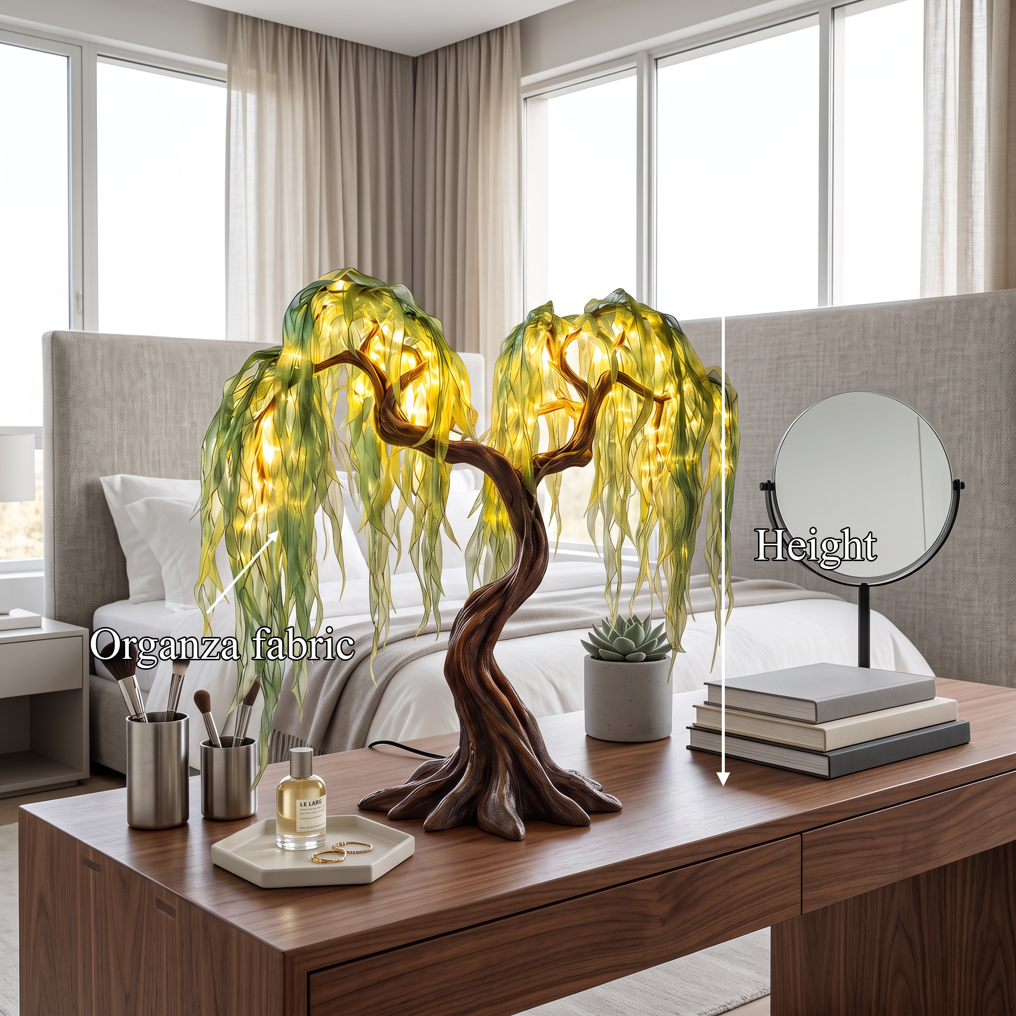 Rustic Fairy Light Tree Table Lamp For Nightstand SINLSATL021