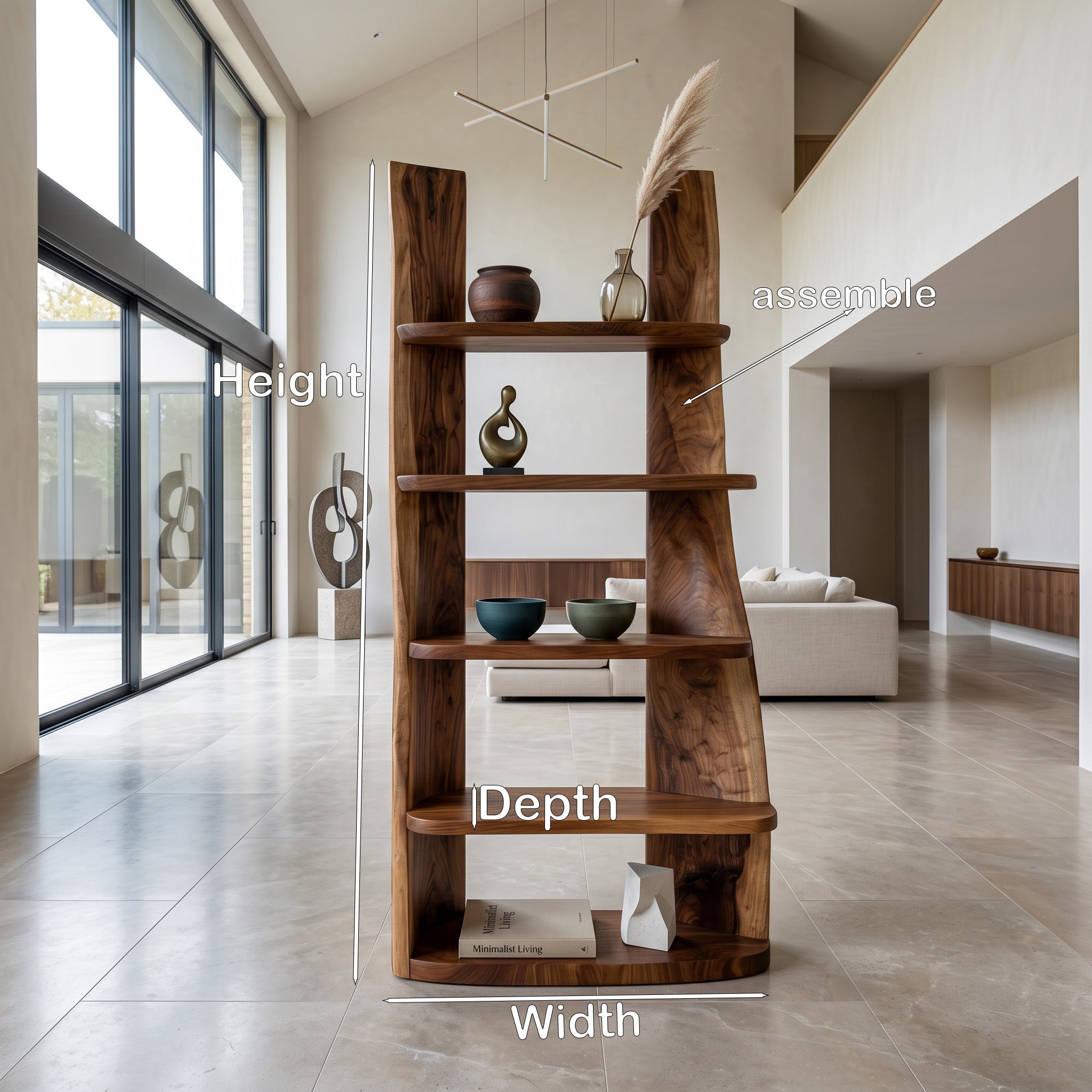 Mid Century Wooden Bookshelf For Apartment Living Room RTTHHNSS027