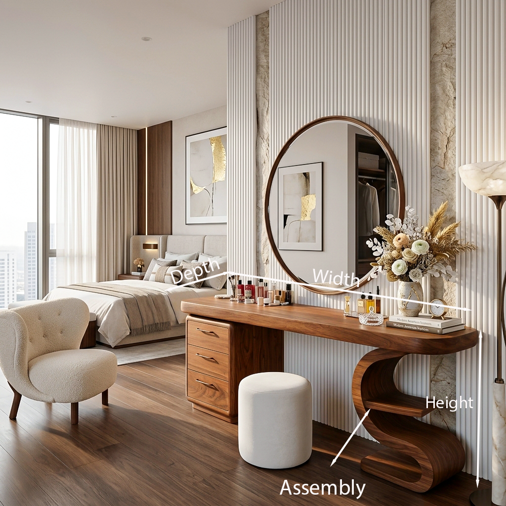 Modern Sculptural Vanity Table For Dressing Area SITHTTMV021