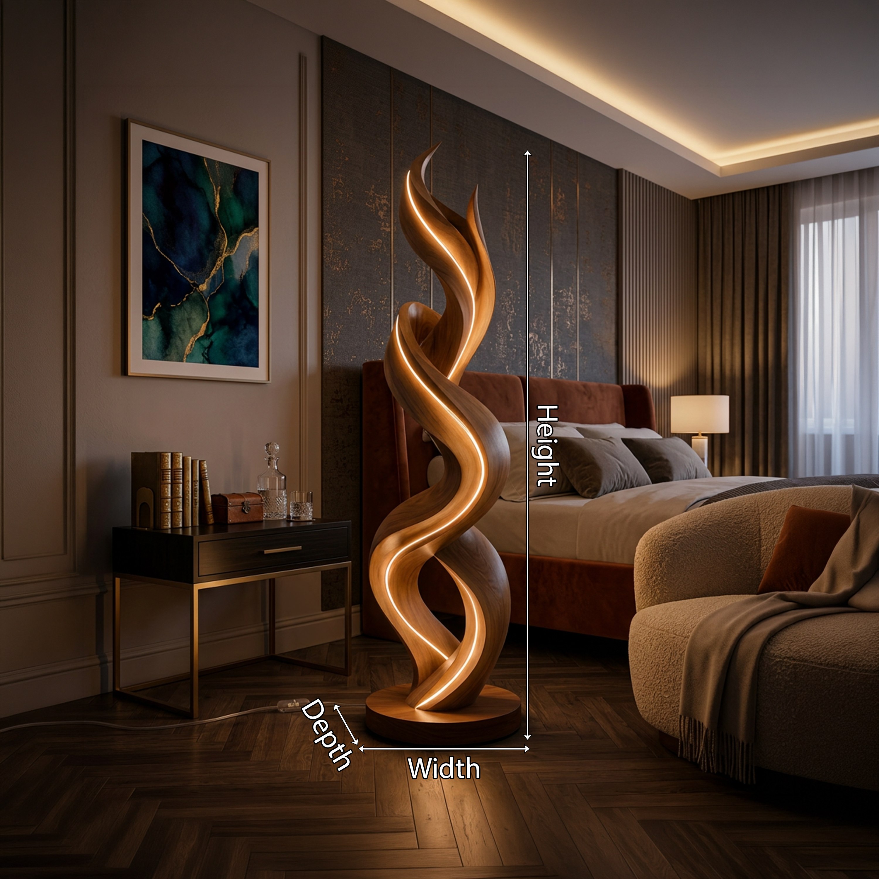 Organic Tree Lamp With Hooks For Hallway SILDTTNLAM018
