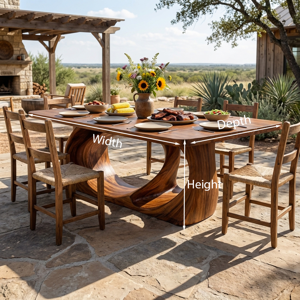 Wooden Dining Table With Artistic Base For Dining Room RTTHTTDN032