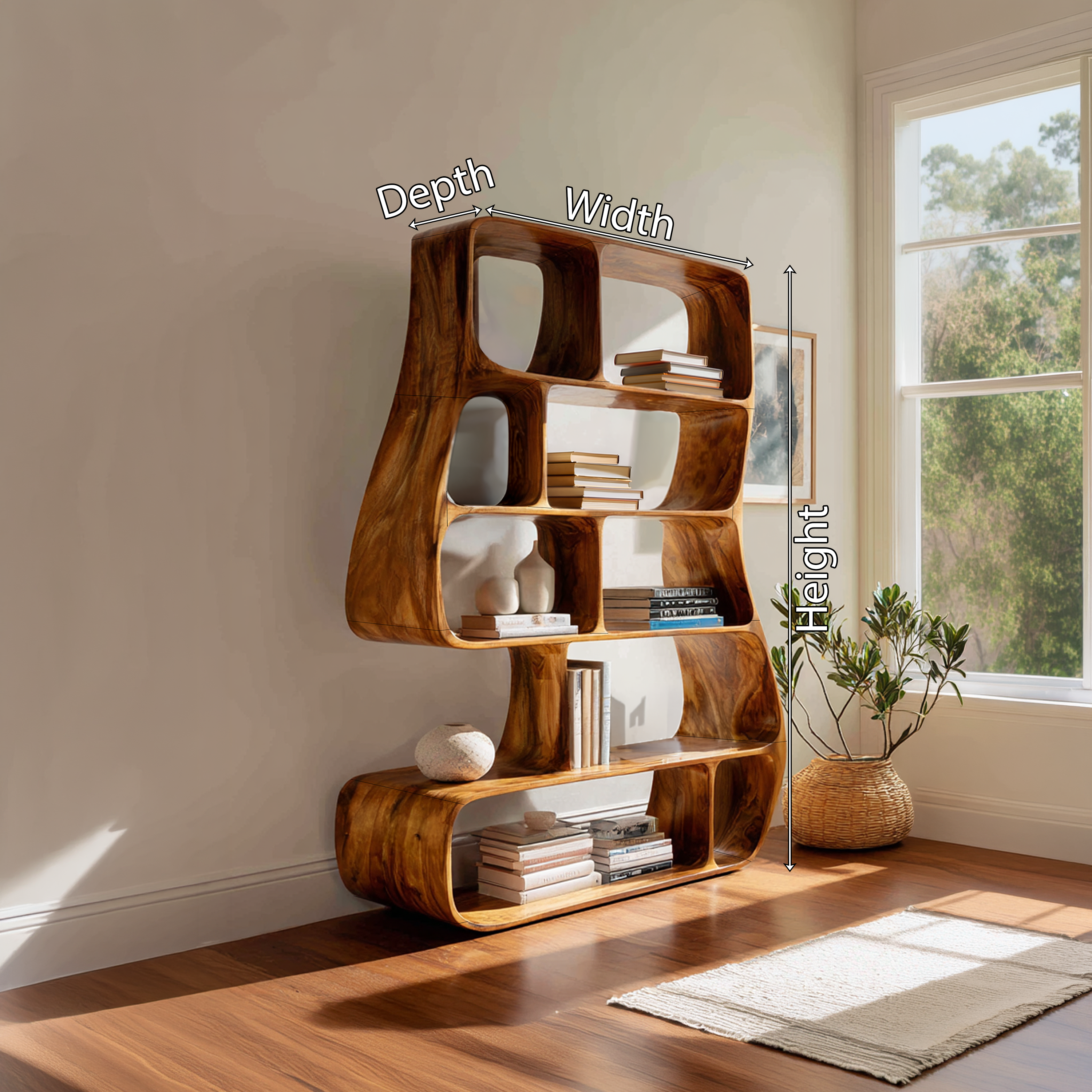 Contemporary Artistic Bookshelf Bedroom Corner Display SILDTTRBS012