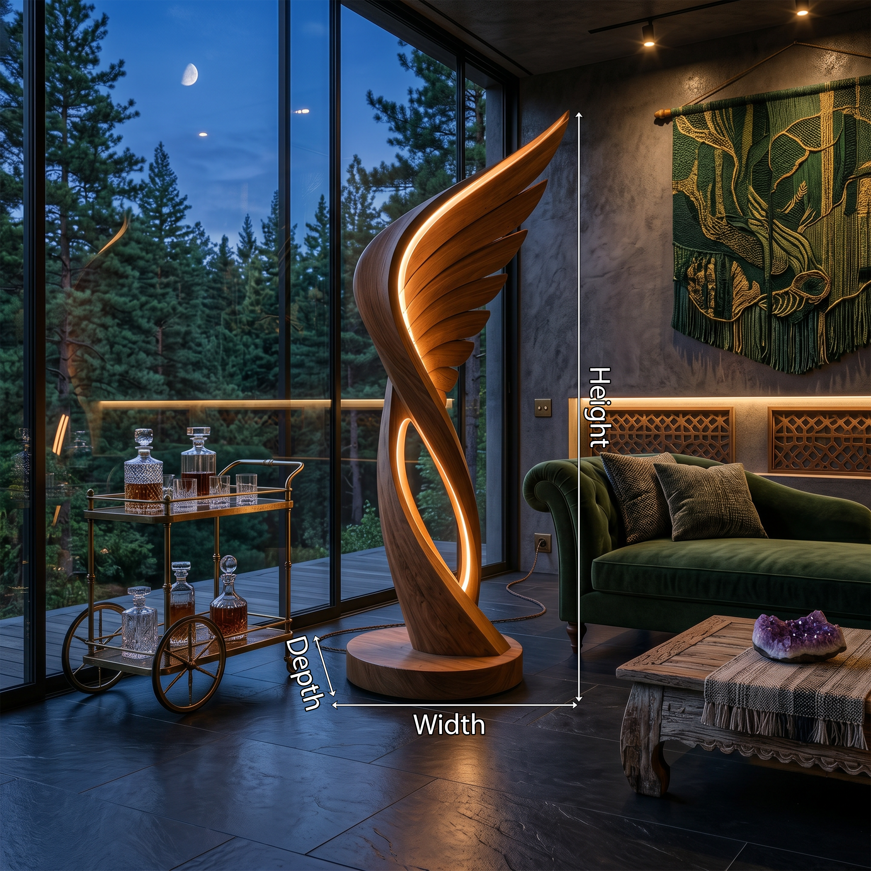 Organic Folding Wing Floor Lamp For Bedroom SILDTTNLAM041