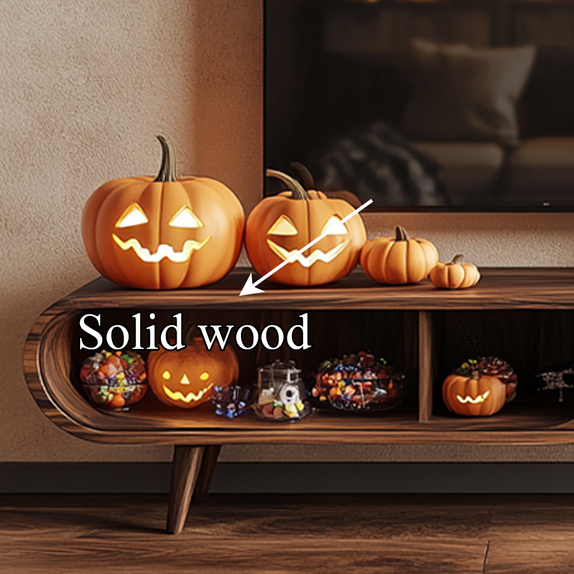 Mid Century Halloween TV Cabinet Seasonal Living Space SINLSASC229
