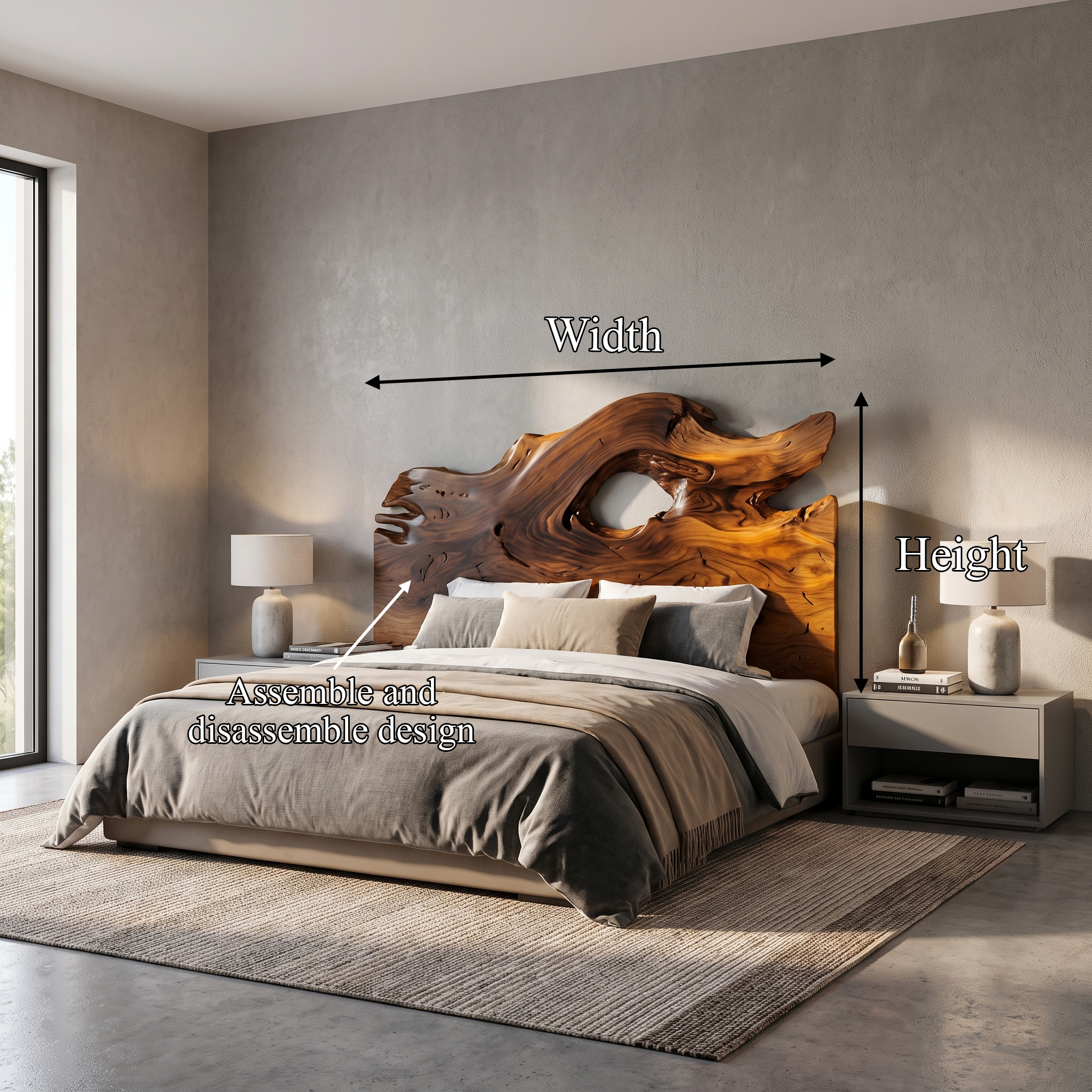 Organic Driftwood Headboard Wooden Bed Headboard For Bedroom SINLSAHB042