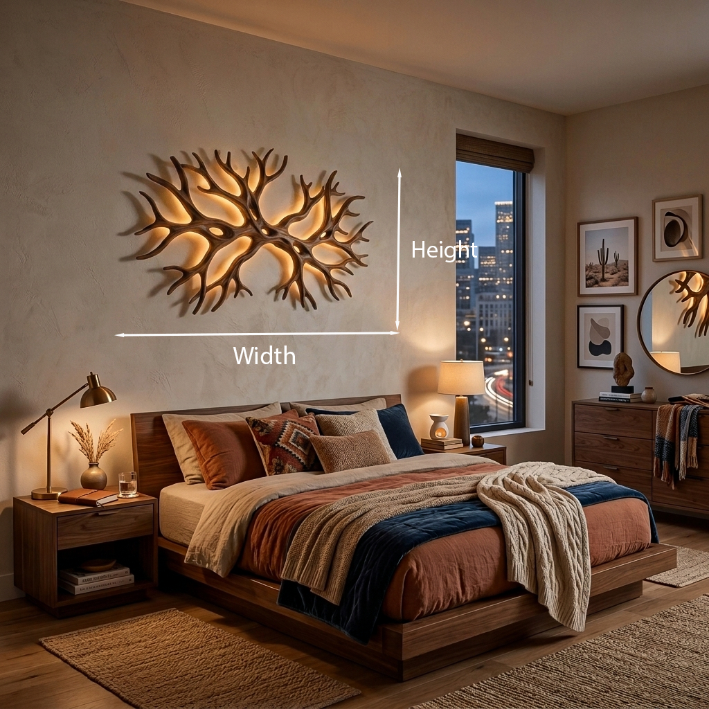 Organic Wooden Wall Light With Branch Shape For Rustic Bedroom RTTHTTLAM053