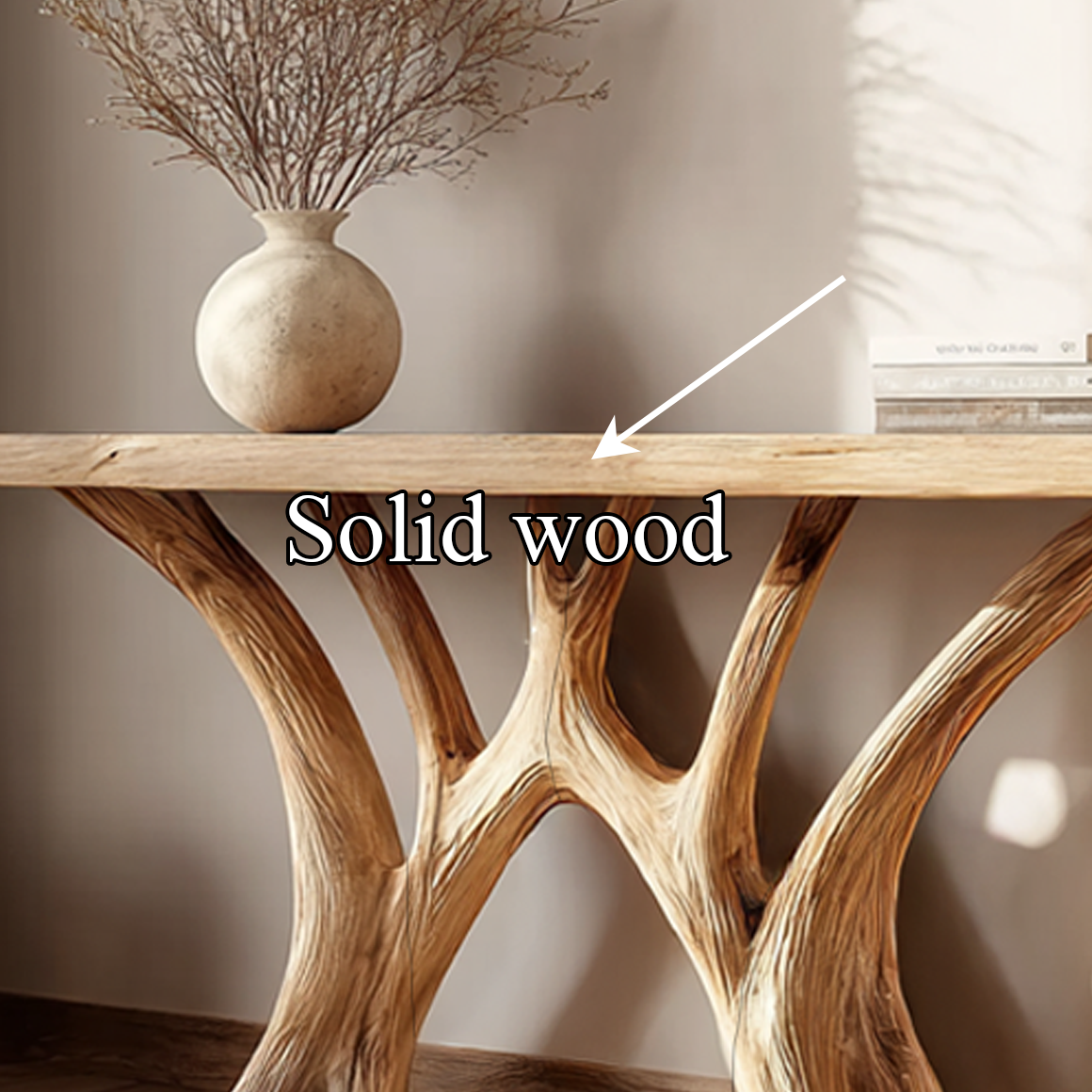 Live Edge Solid Wood Console Table Handmade For Entryway SINLSACS323