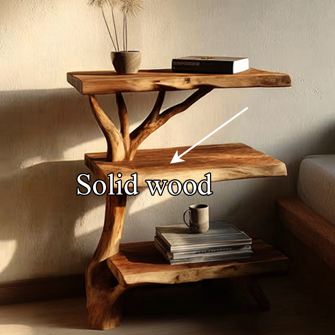Rustic Tree Nightstand Bedroom Farmhouse SINLSABT077