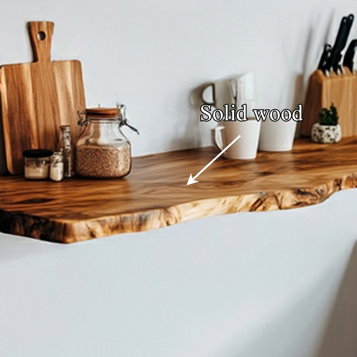 Handcrafted Live Edge Floating Shelves Wall Mounted Kitchen Display SINLSAFL295