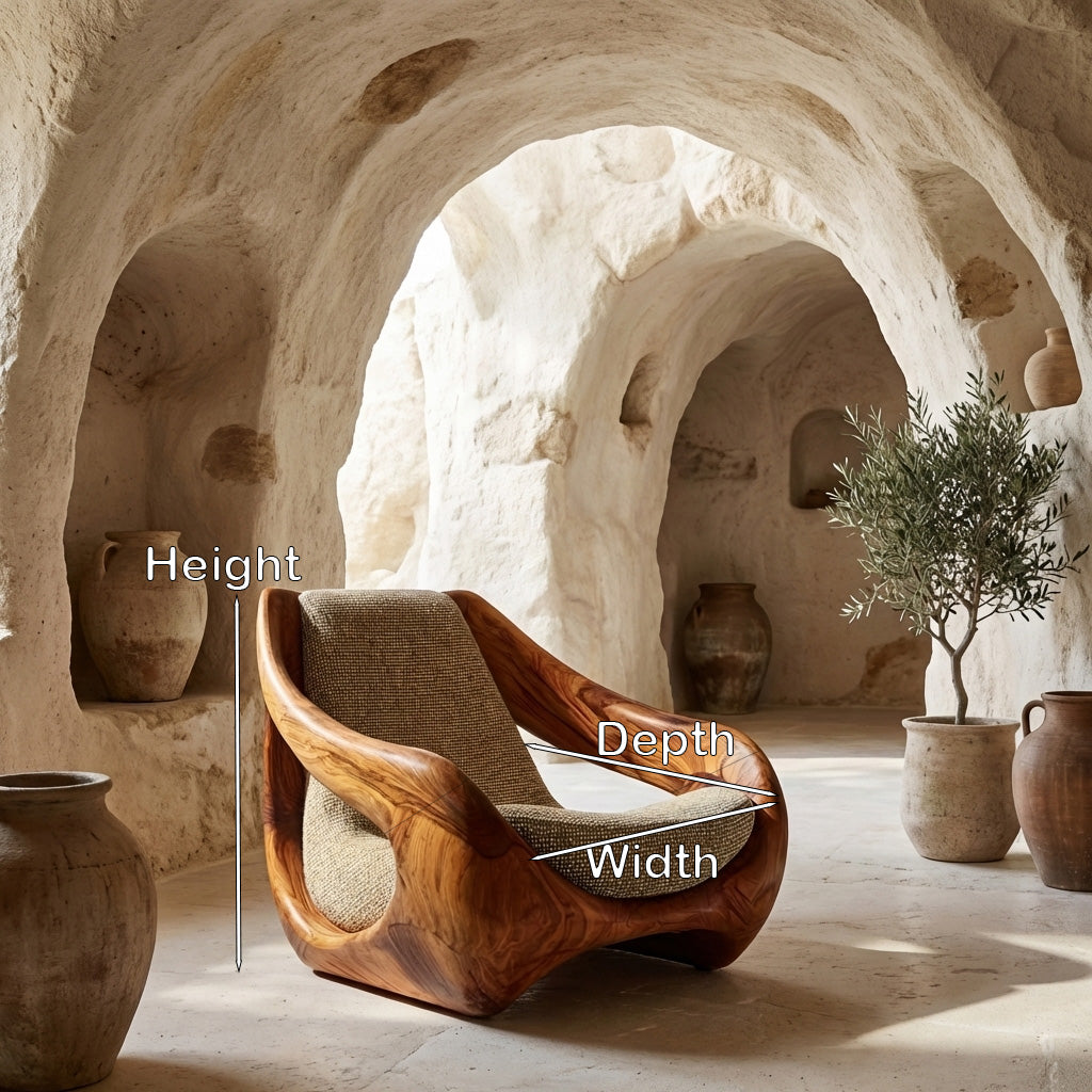 Sculptural Natural Wood Chair For Artistic Living Space RTTHHNCHR148