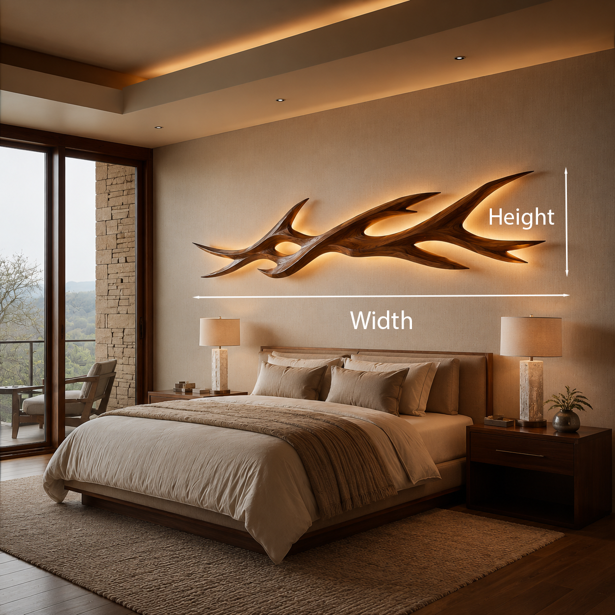 Rustic Wooden Wall Mounted Light With Branch Form For Bedroom RTTHTTLAM057