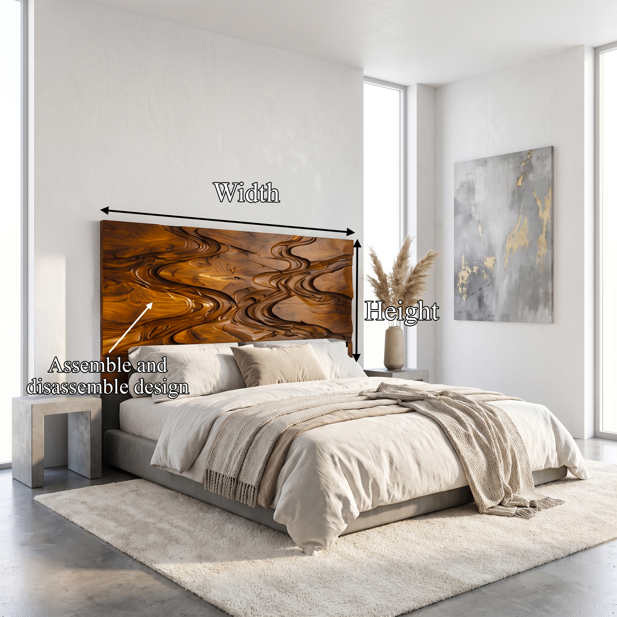 Rustic Live Edge Headboard Wooden Bed Headboard For Bedroom SINLSAHB044