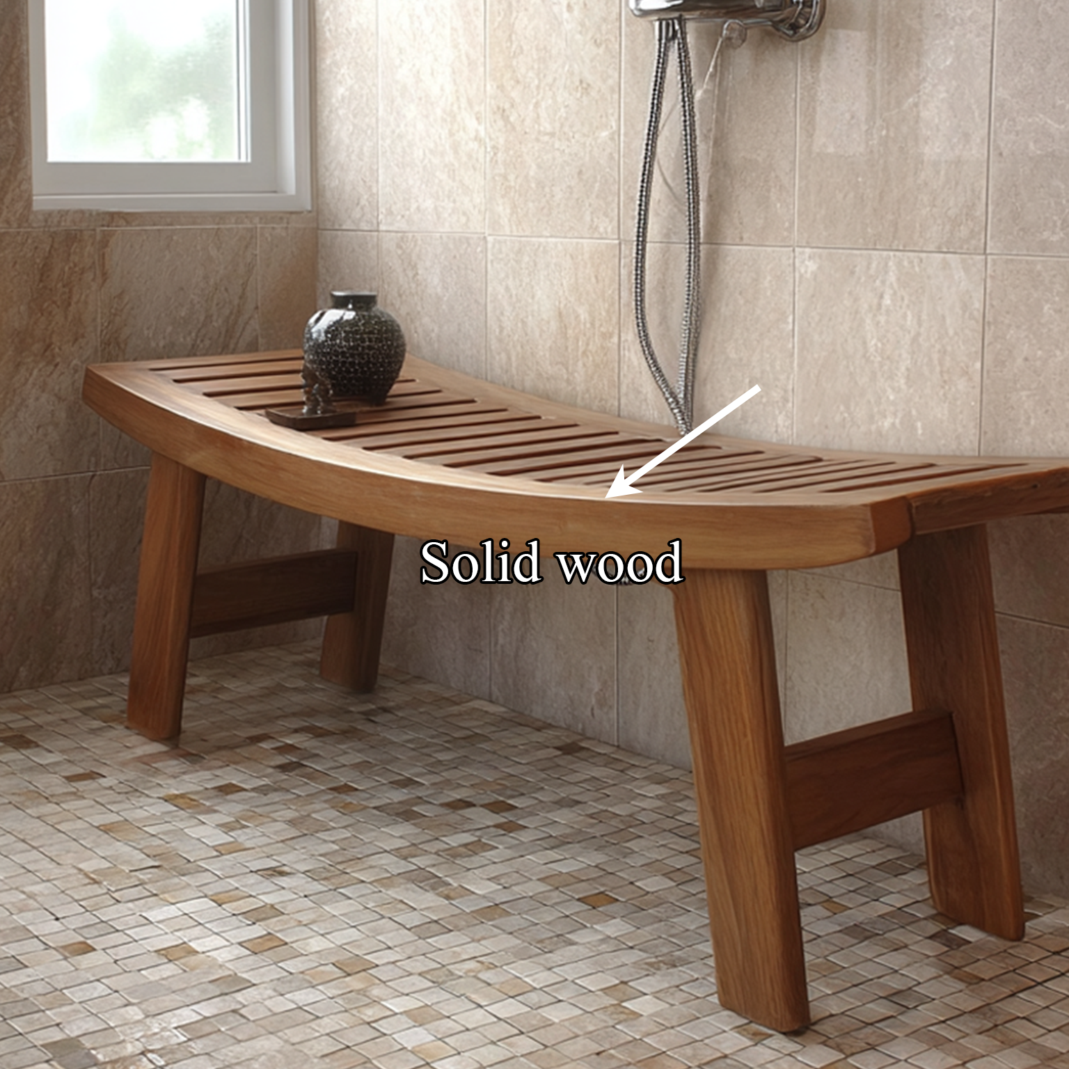 Mid Century Shower Bench Bathroom Seating Modern SINLSARS004