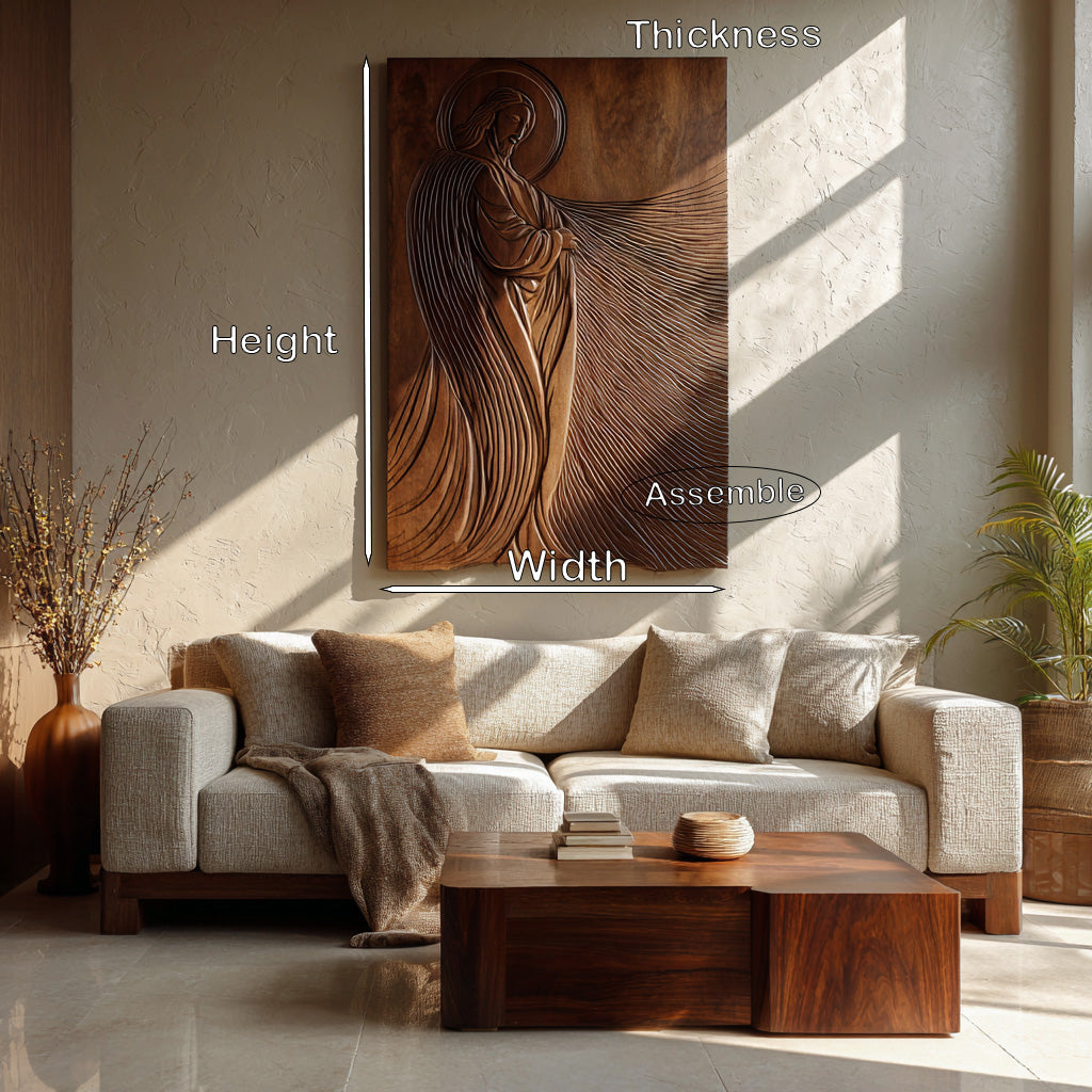 Modern Sacred Wood Carving Wall Art For Living Room RTTHHNWA200