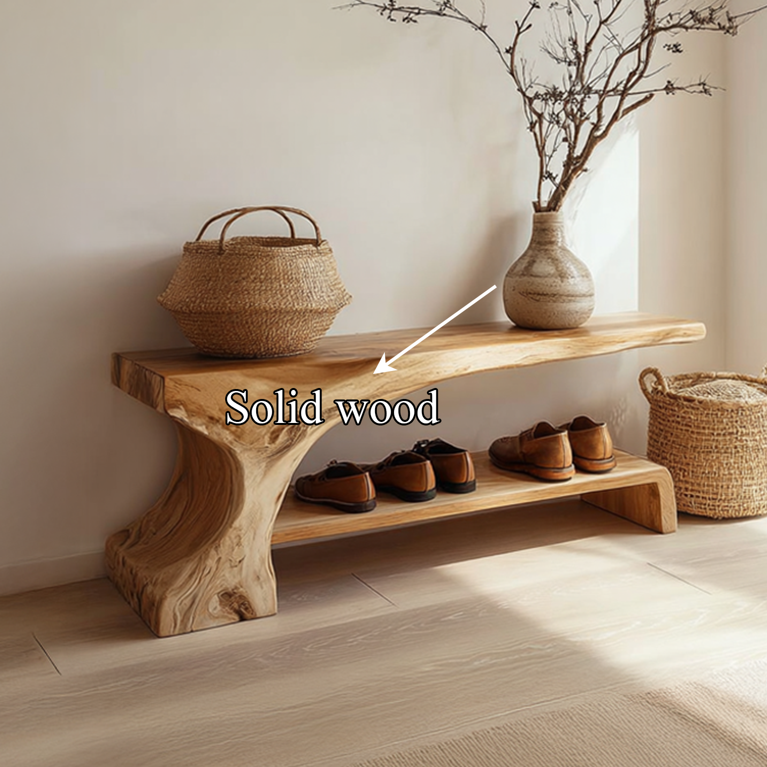 Rustic Entryway Shoe Bench Hallway Living Room SINLSASB033