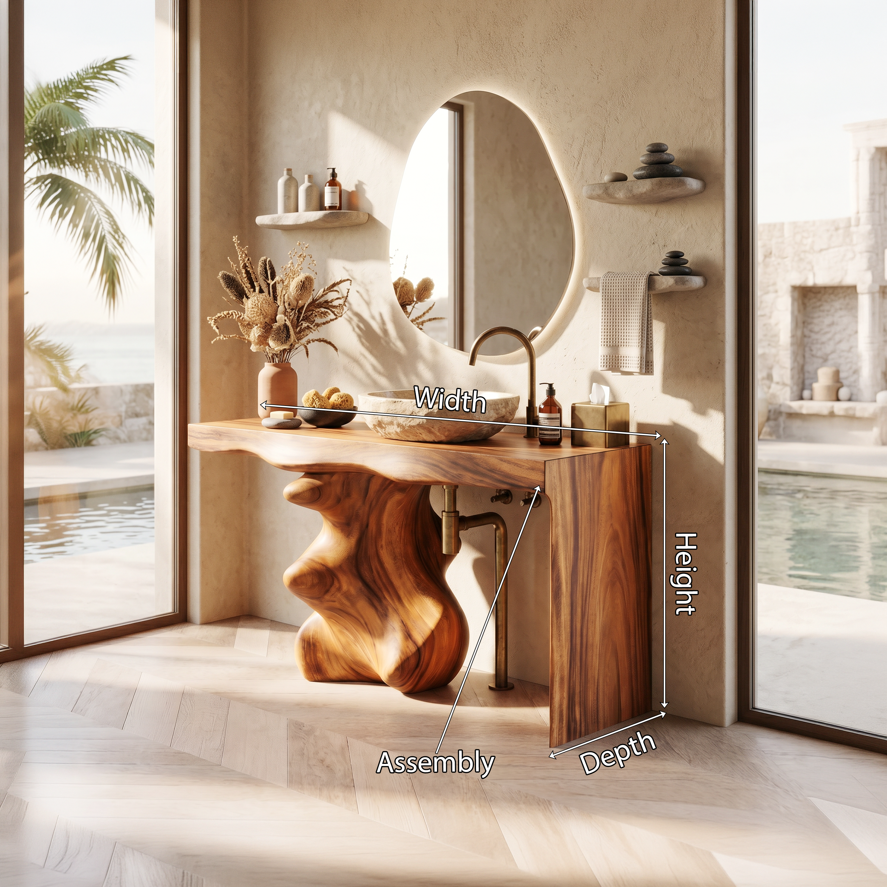 Mid Century Vanity For Organic Bathroom Interiors SILDTTNBRV012