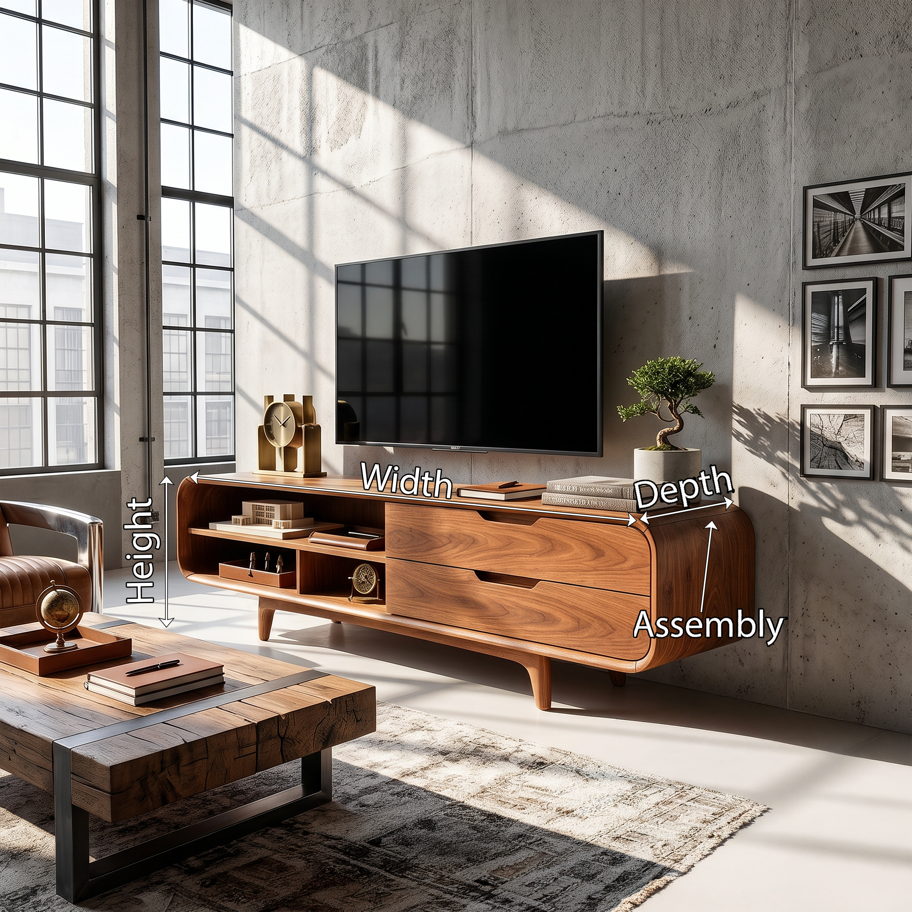 Luxury Walnut TV Cabinet For Elegant Master Suite SILDTTRTVC093