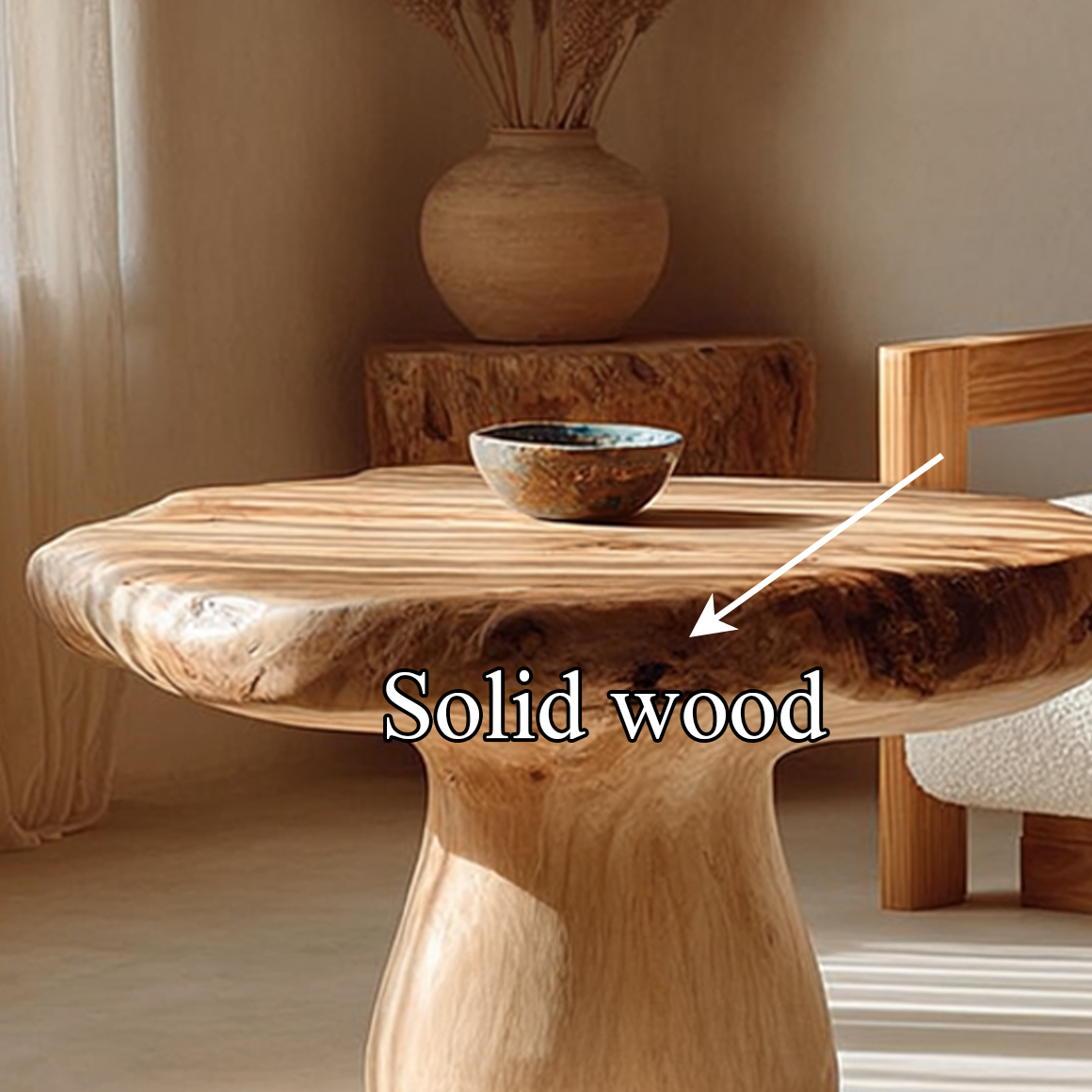 Rustic Mushroom Coffee Table Living Room SINLSACF144
