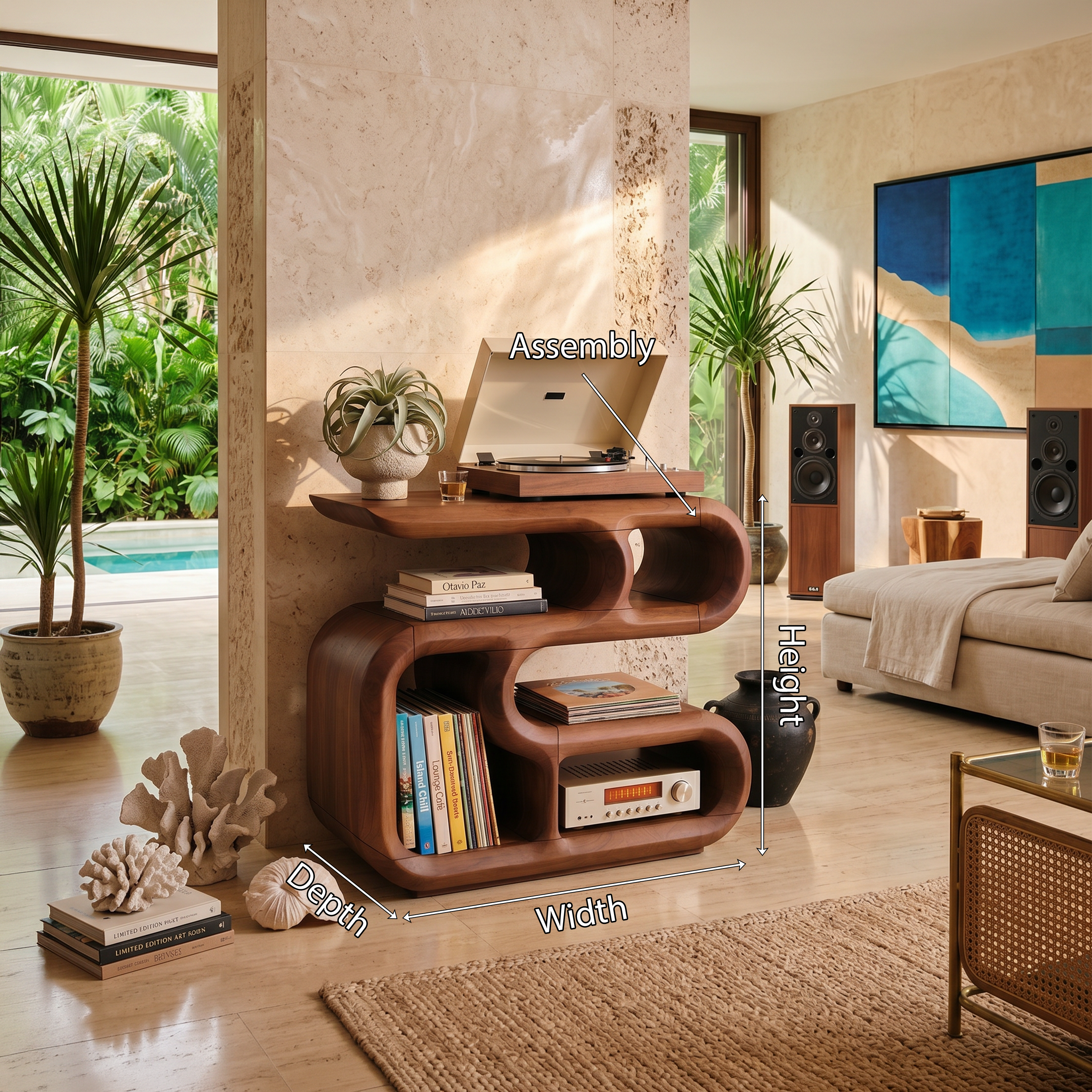 Minimalist Record Player Cabinet For Apartment Living Space SILDTTNRPT032