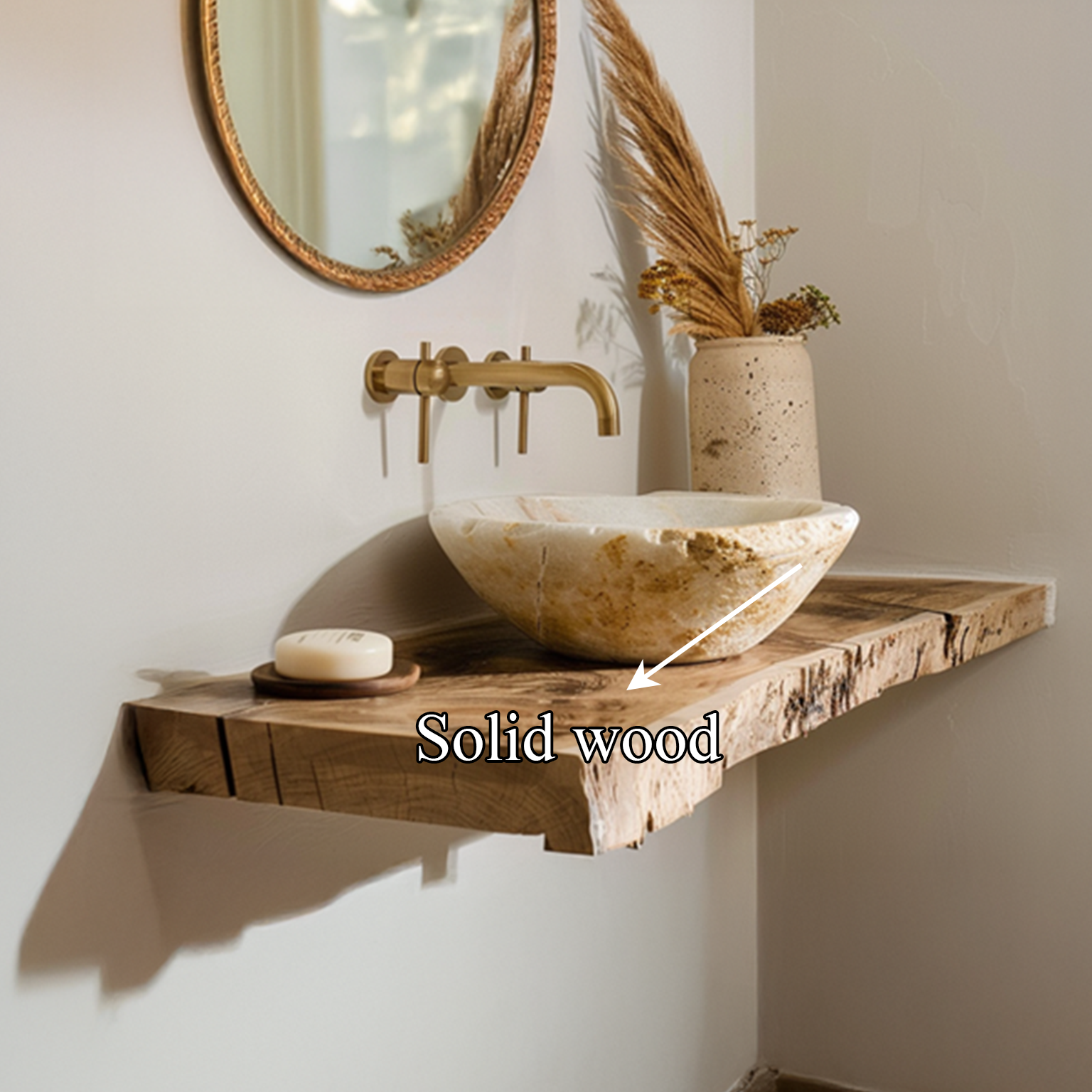 Rustic Floating Shelf Basin Stand Bathroom SINLSABRV085