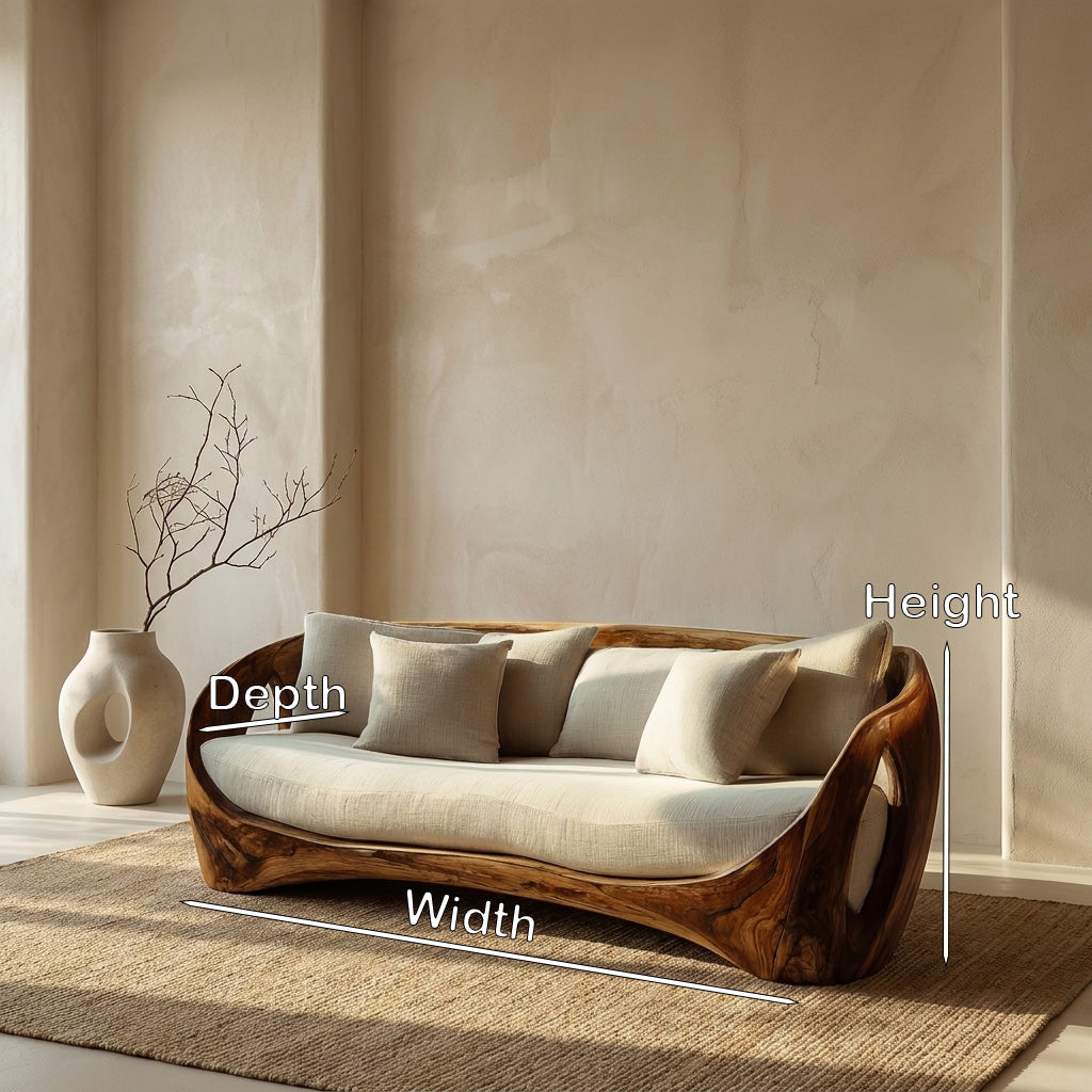 Sculptural Wooden Frame Sofa For Modern Living Room RTTHHNSFA038