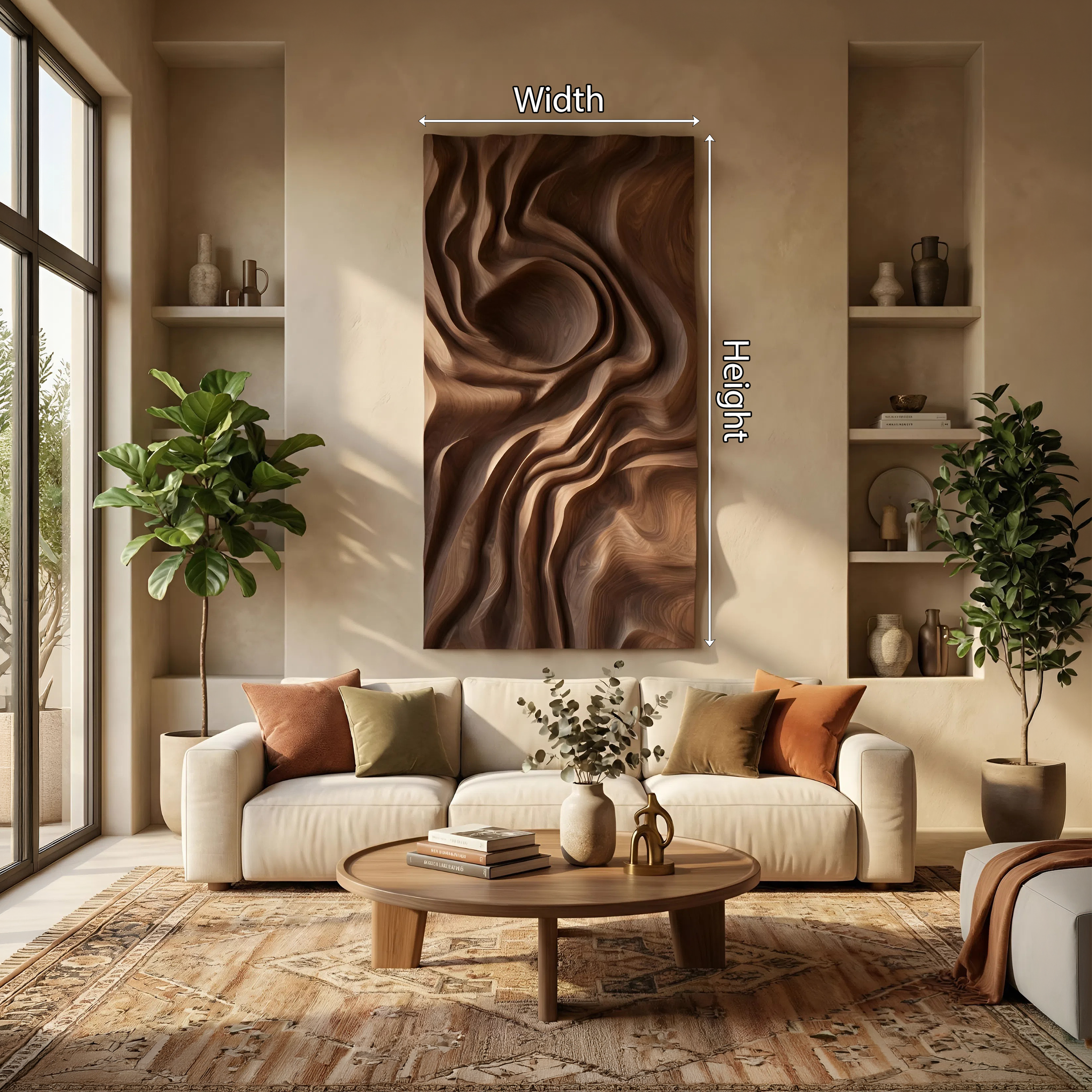 Mid Century Abstract Figure Wall Art Panel For Living Room SILDTTNWA066