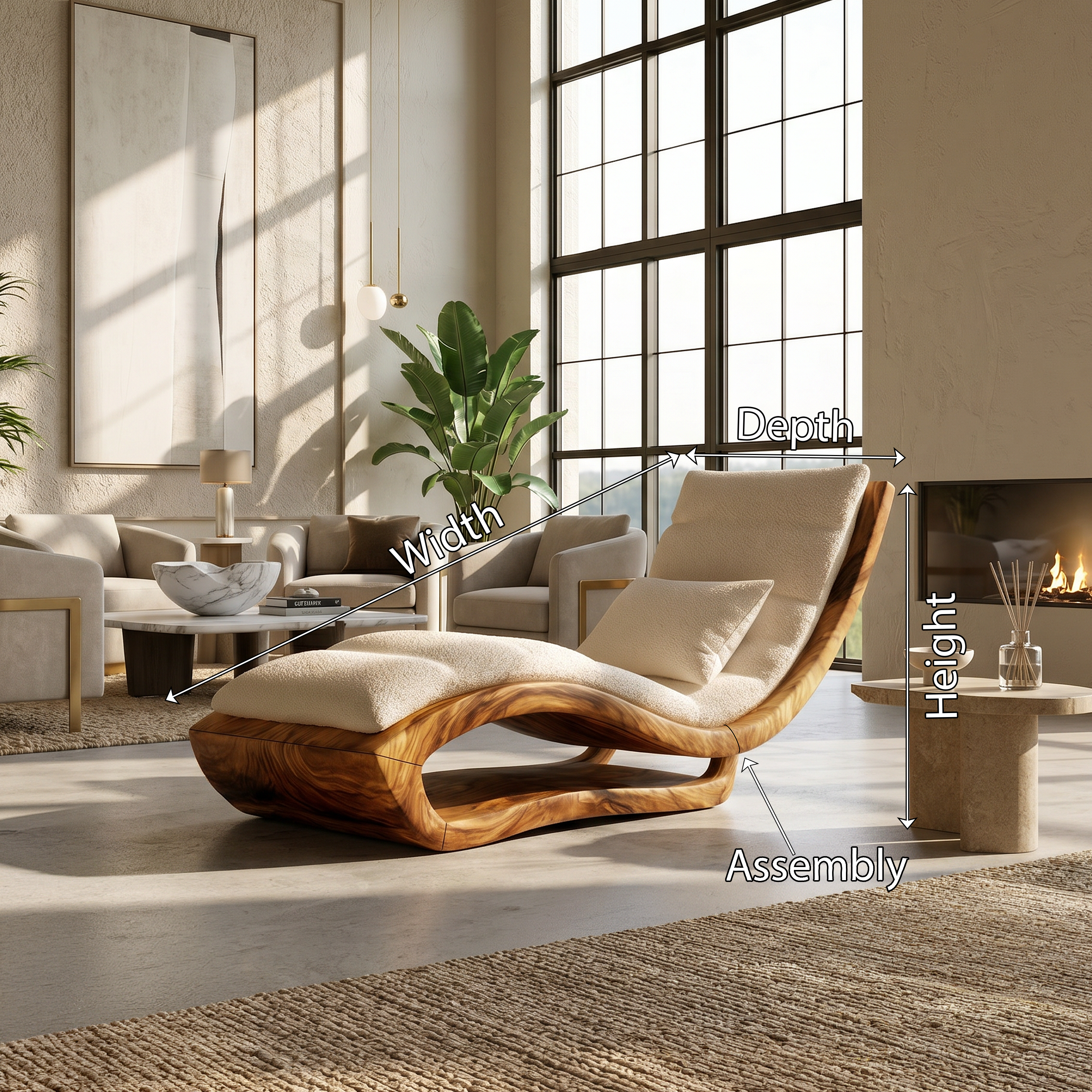 Organic Modern Wooden Daybed Minimalist Luxury Interior Design SILDTTRDB002