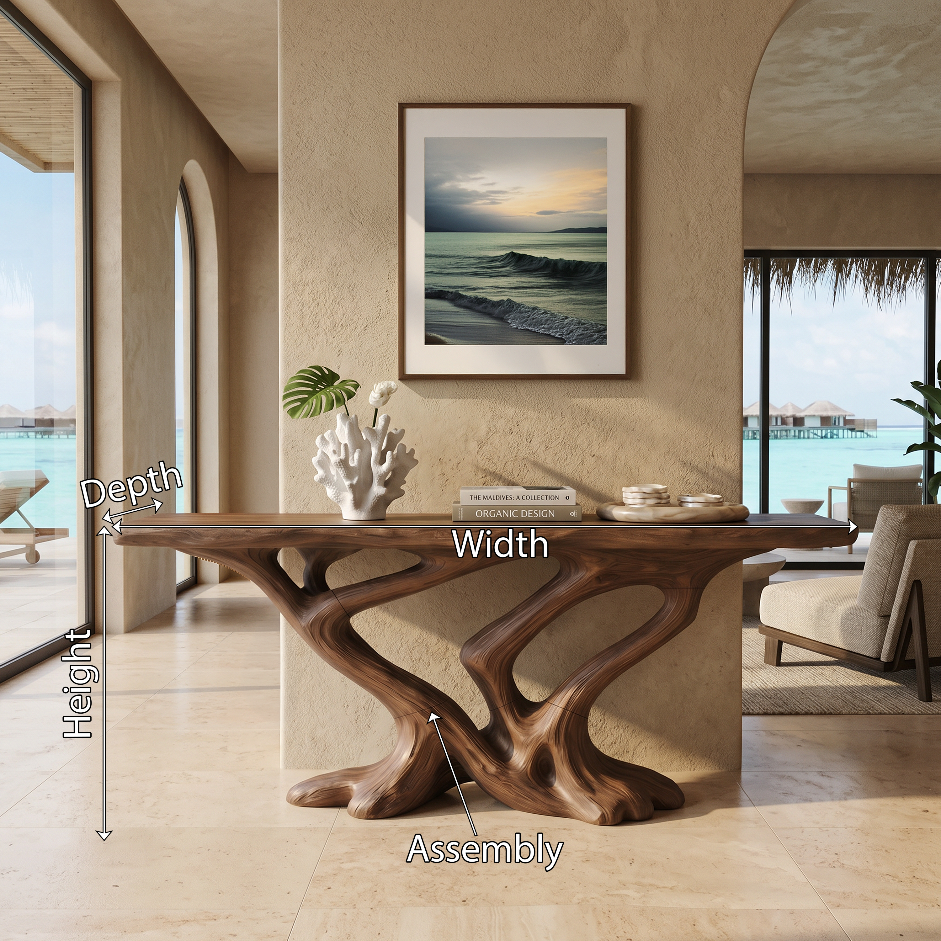 Contemporary Infinity Console Table Modern Entryway SILDTTRCS099