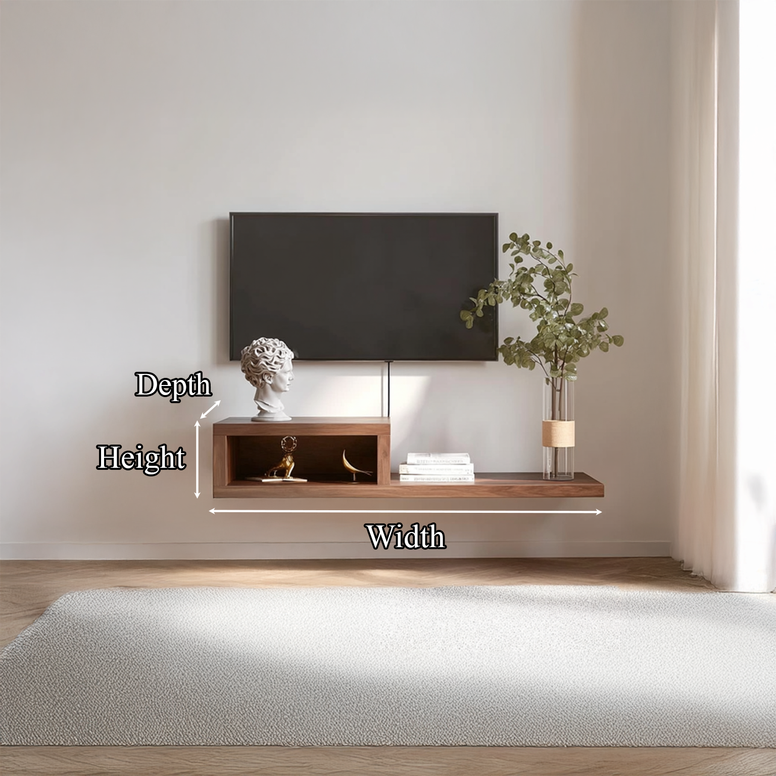Mid Century Floating TV Console Bedroom Or Living Room SINLSAFL113