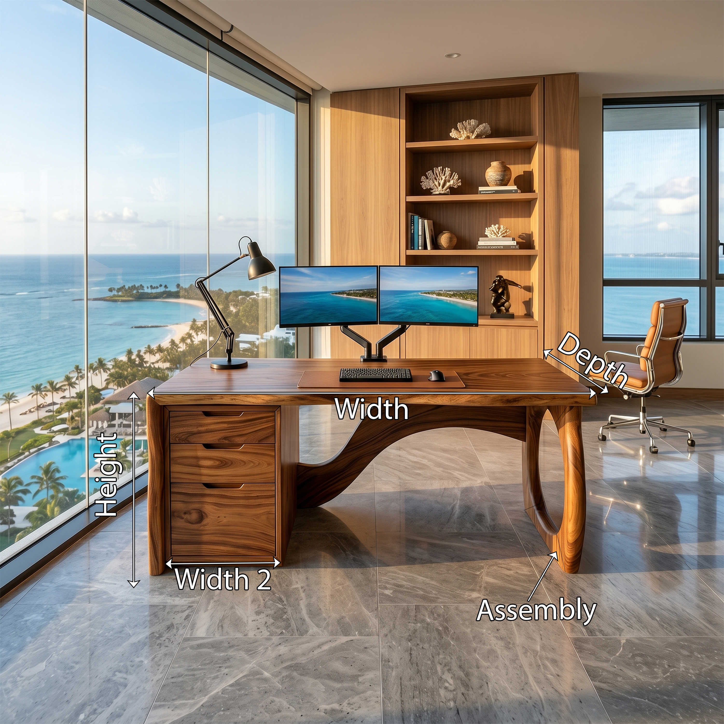 Contemporary Executive Desk Designer Workspace SILDTTRDE031